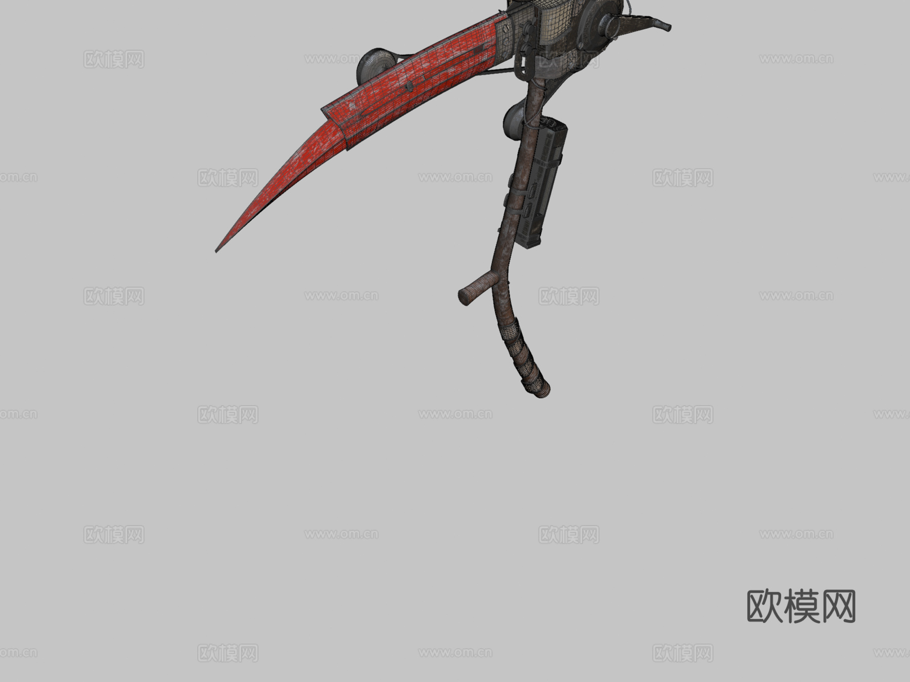 自制DIY机械镰刀3d模型下载（渲染图2）