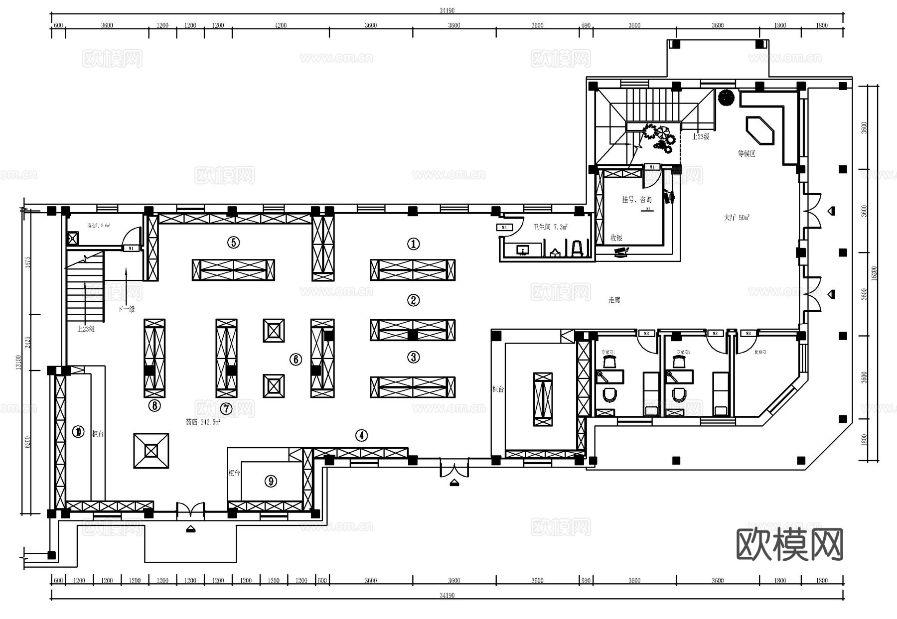 中医馆 最新平面施工图合集cad施工图下载