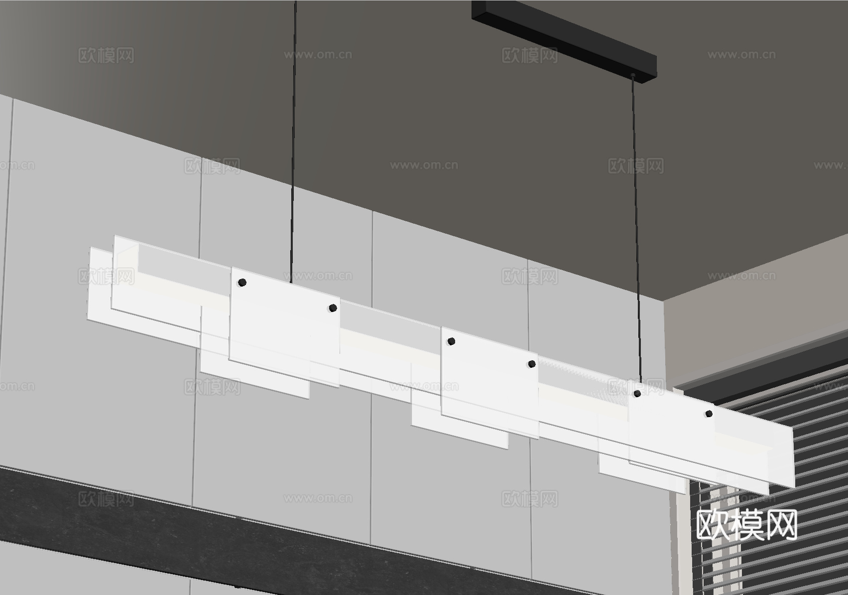 现代轻奢吊灯su模型