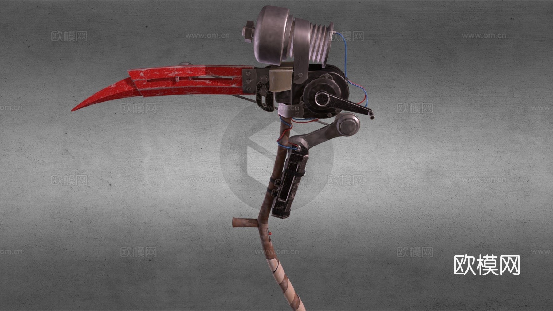自制DIY机械镰刀3d模型下载（渲染图1）