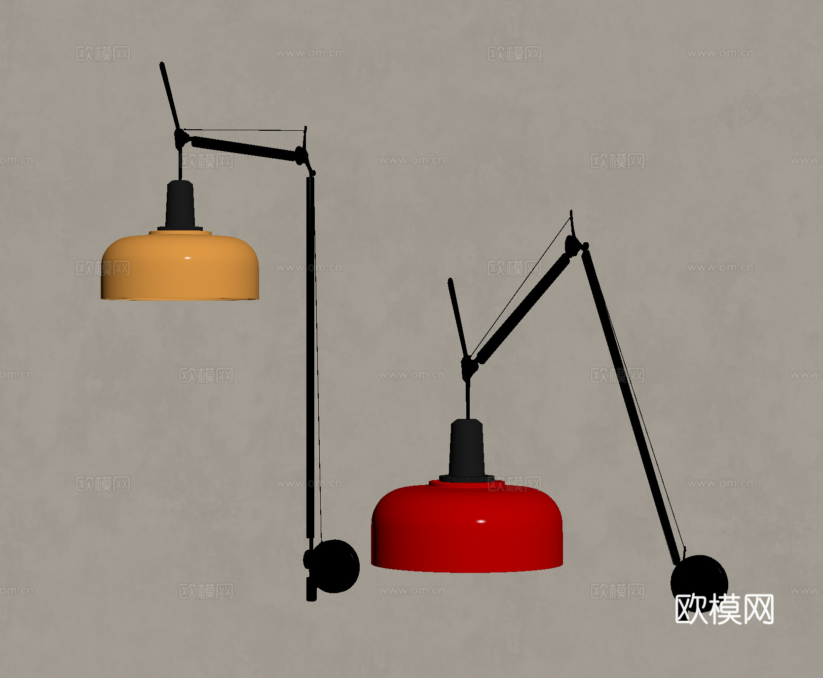 现代壁灯 摇臂灯 金属壁灯su模型