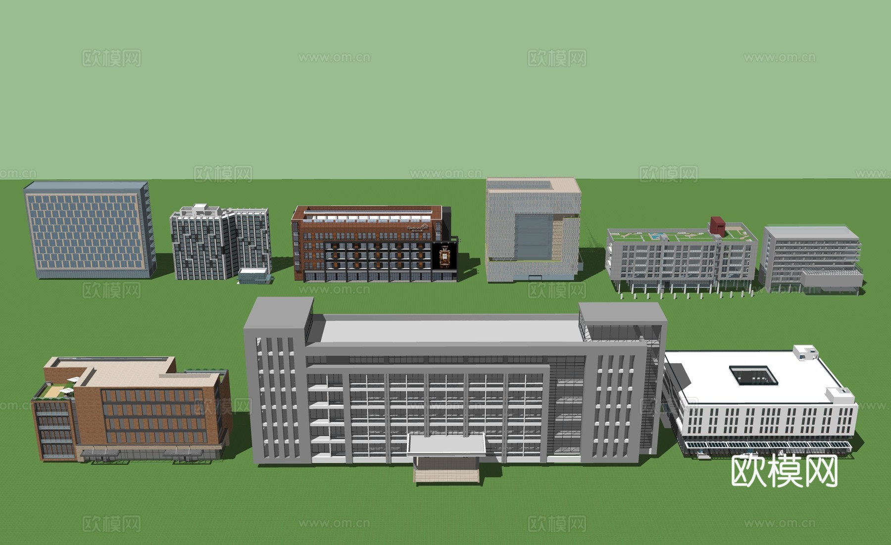 多层办公楼建筑su模型