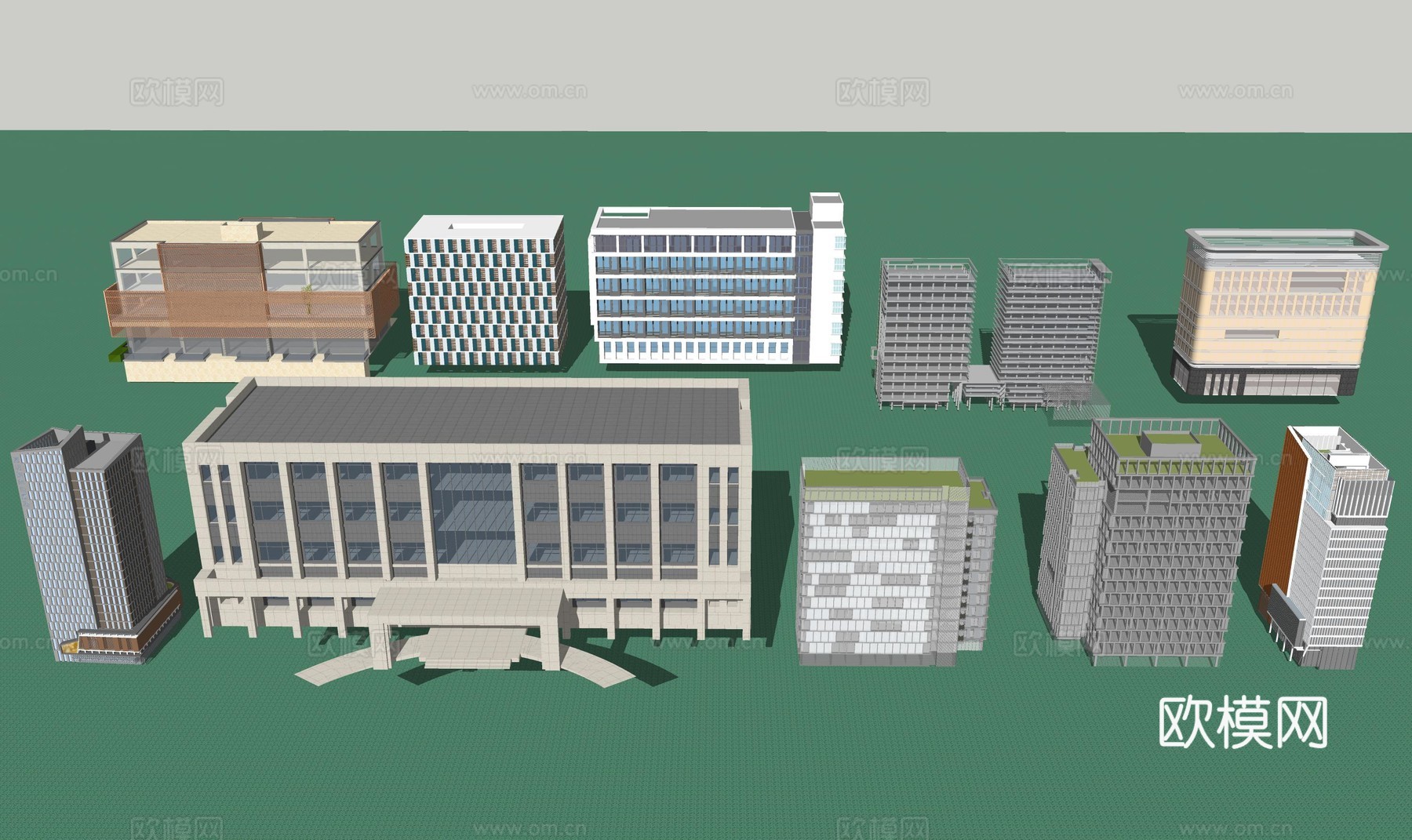 多层办公楼建筑su模型