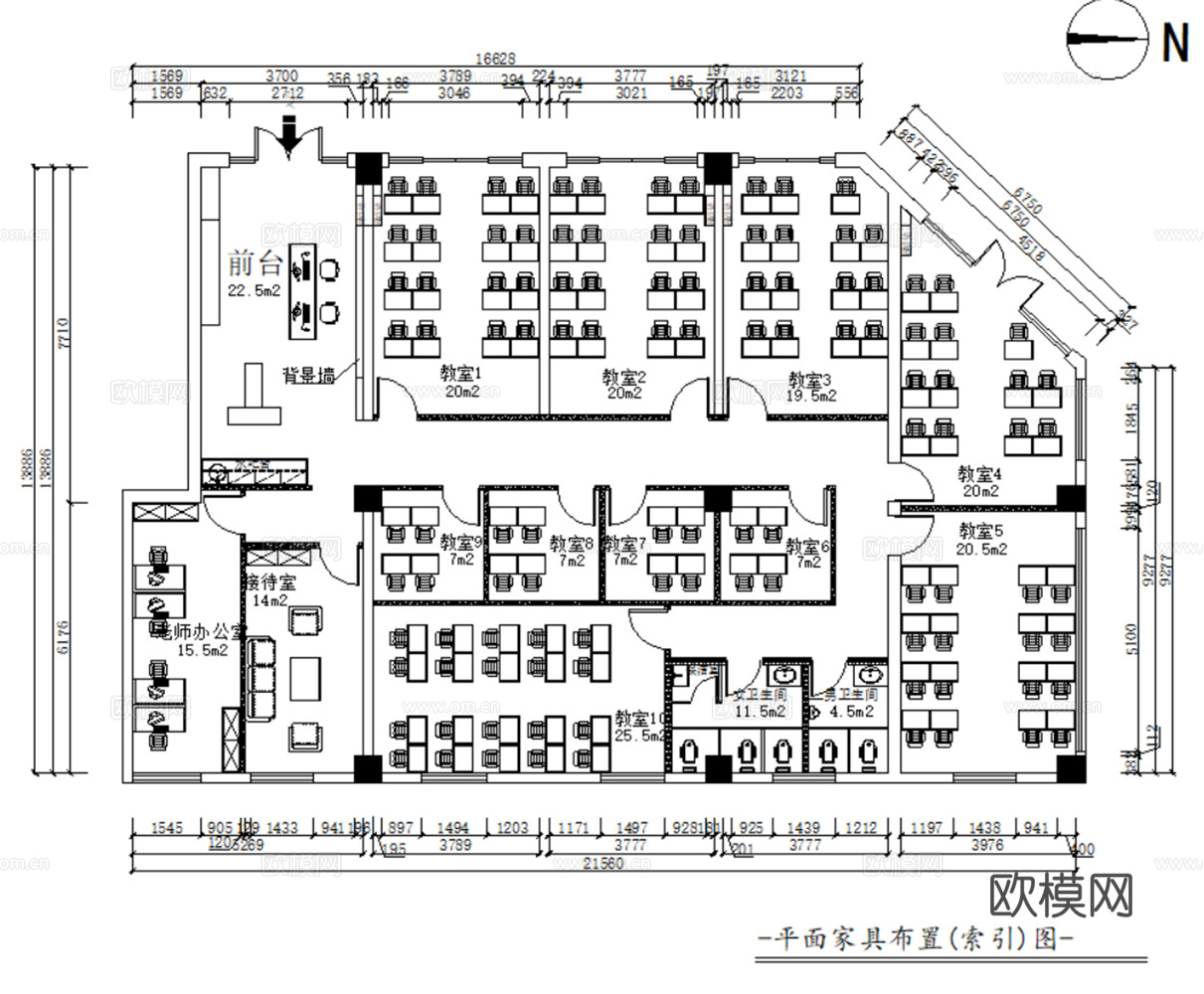 11教培中心教育培训机构平面CAD图纸最新整理合集cad施工图