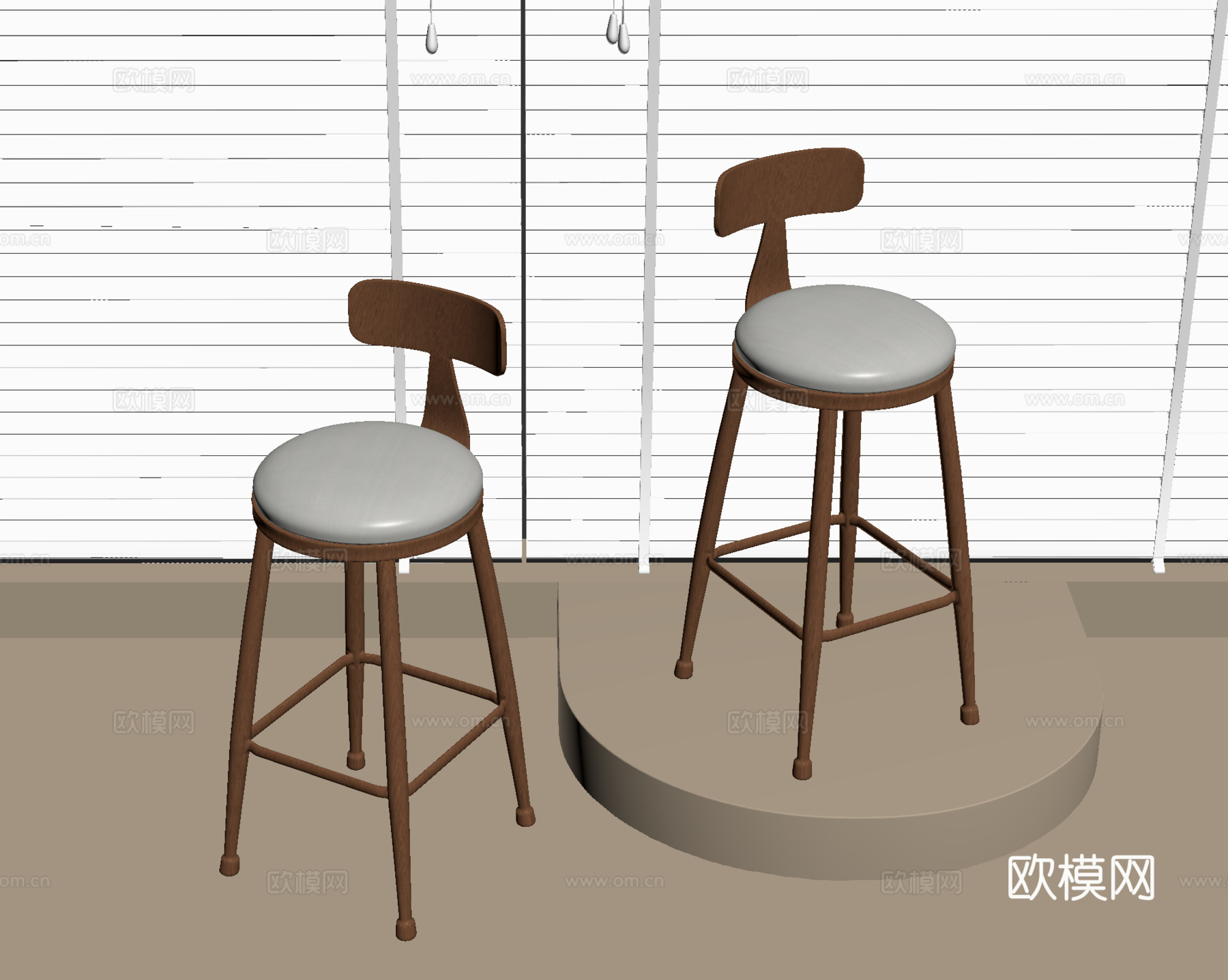 法式中古吧凳 吧椅su模型