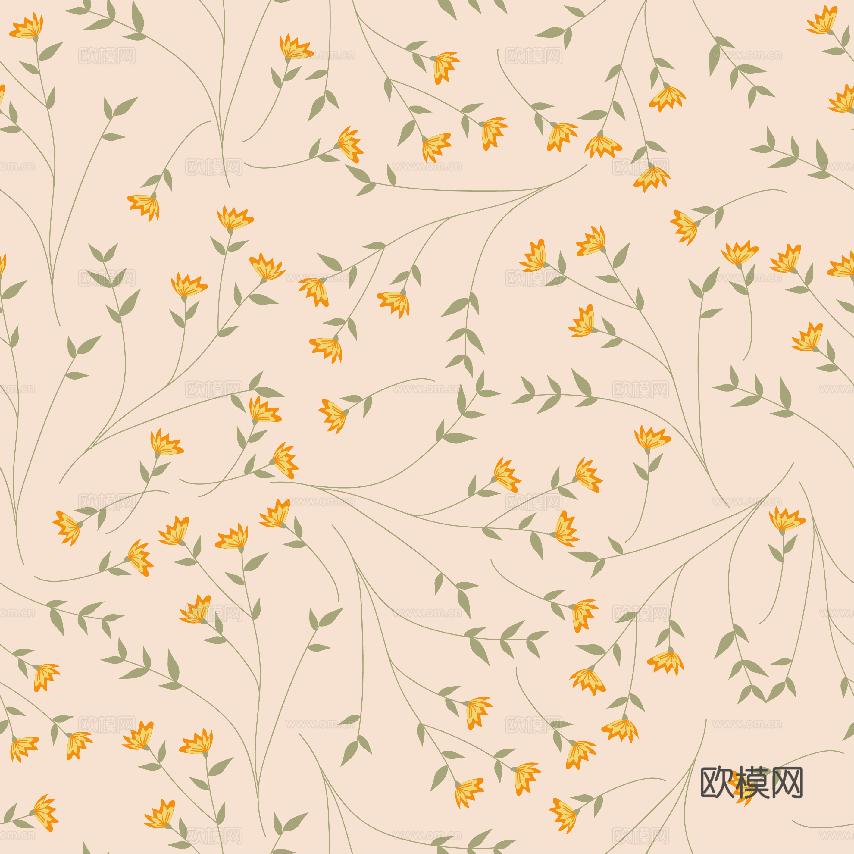 现代植物壁纸墙布