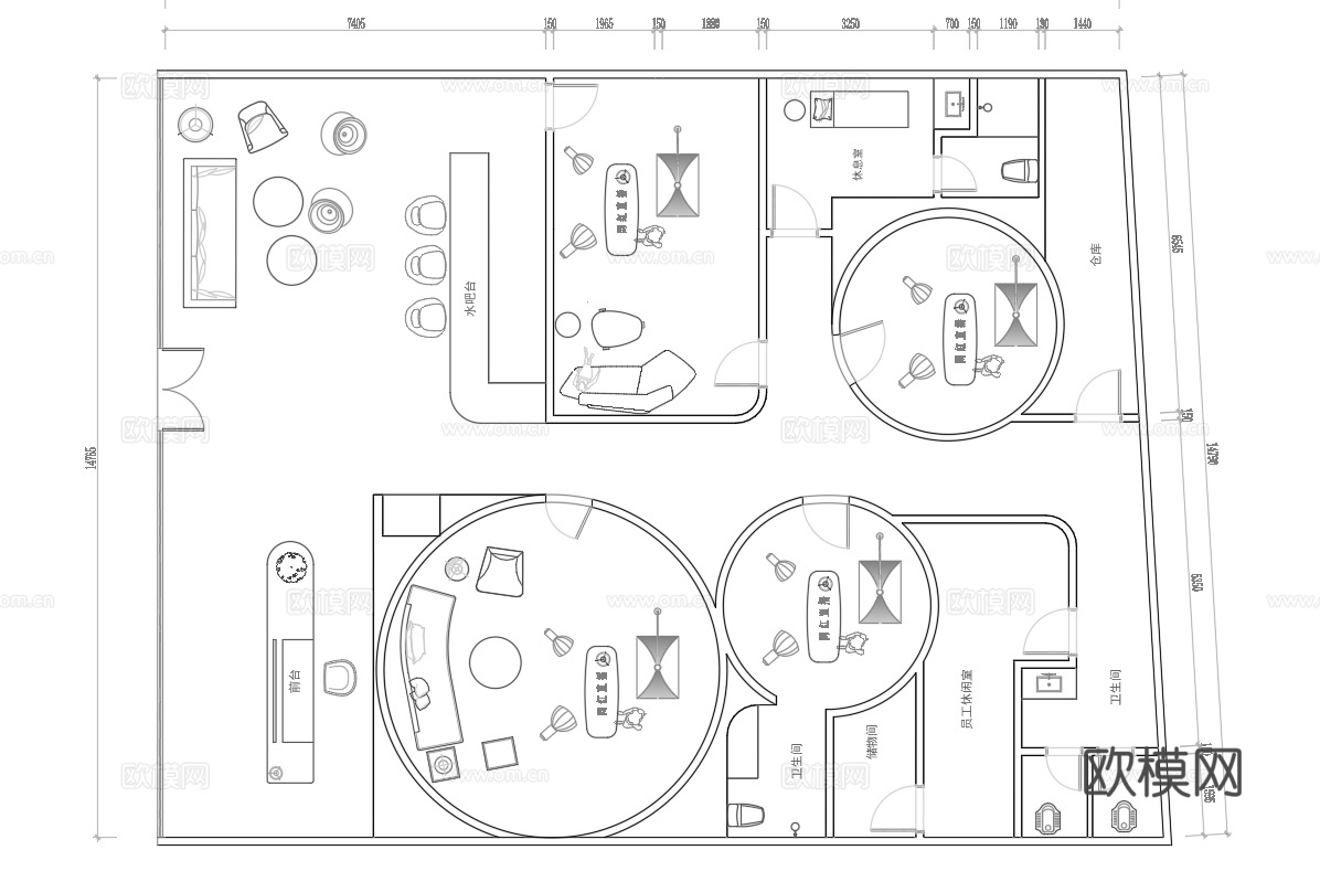 网红直播室 工作室 直播间  最新全套施工图合集cad施工图