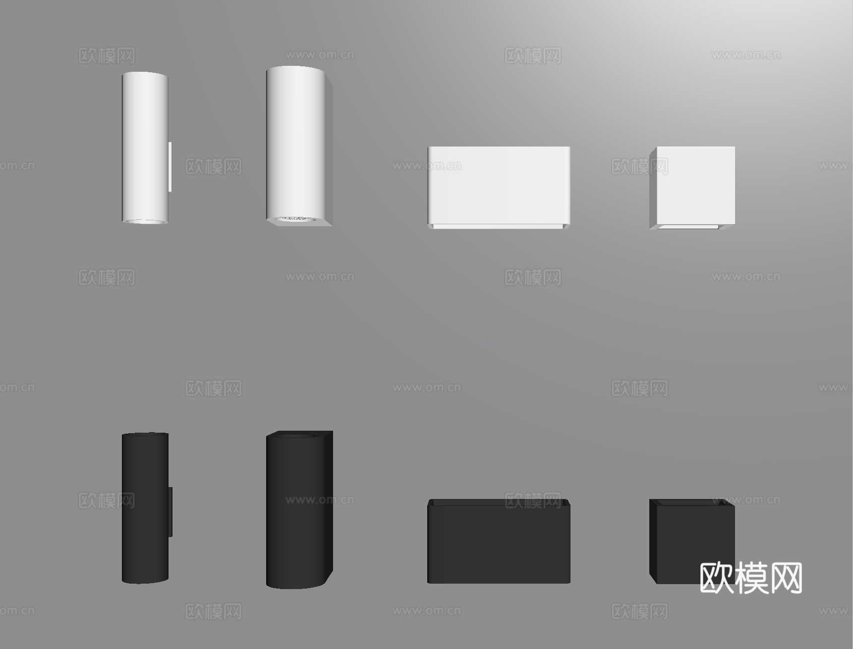 现代简约壁灯 方盒壁灯墙灯 过道灯走廊灯su模型