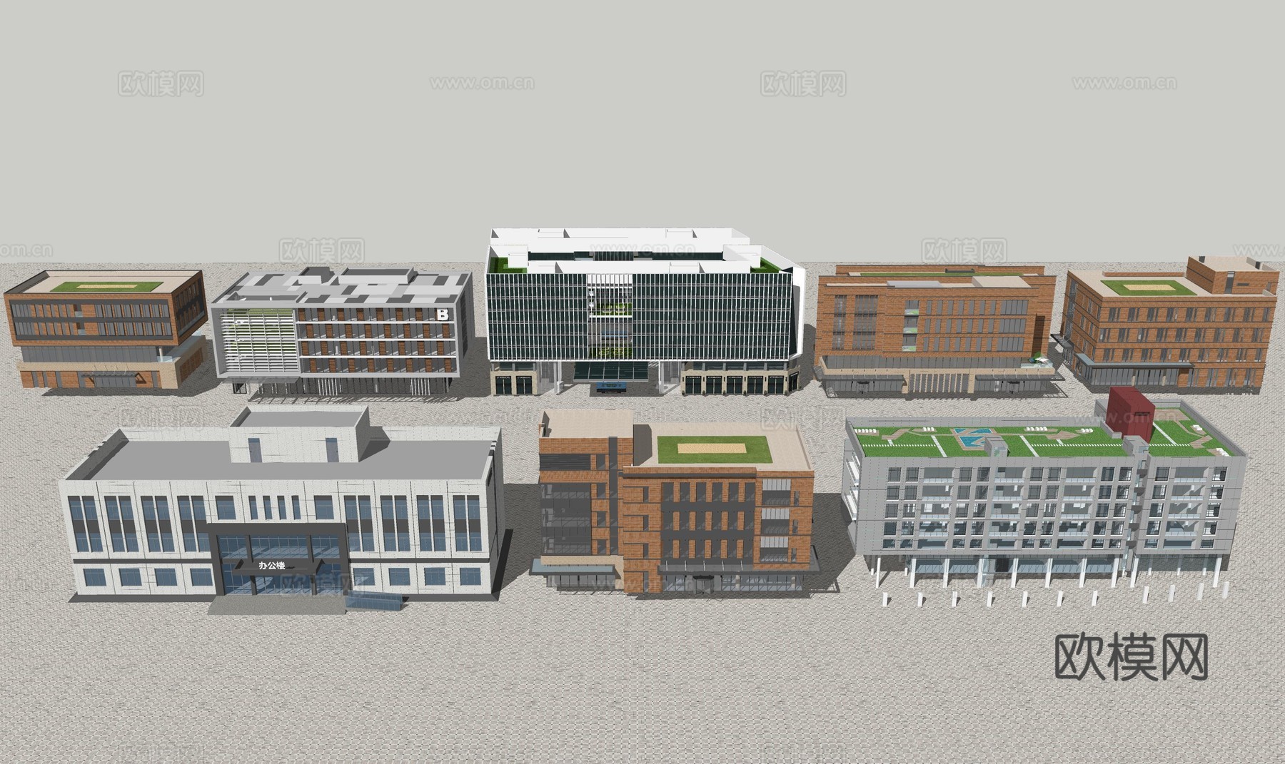 多层办公楼建筑su模型