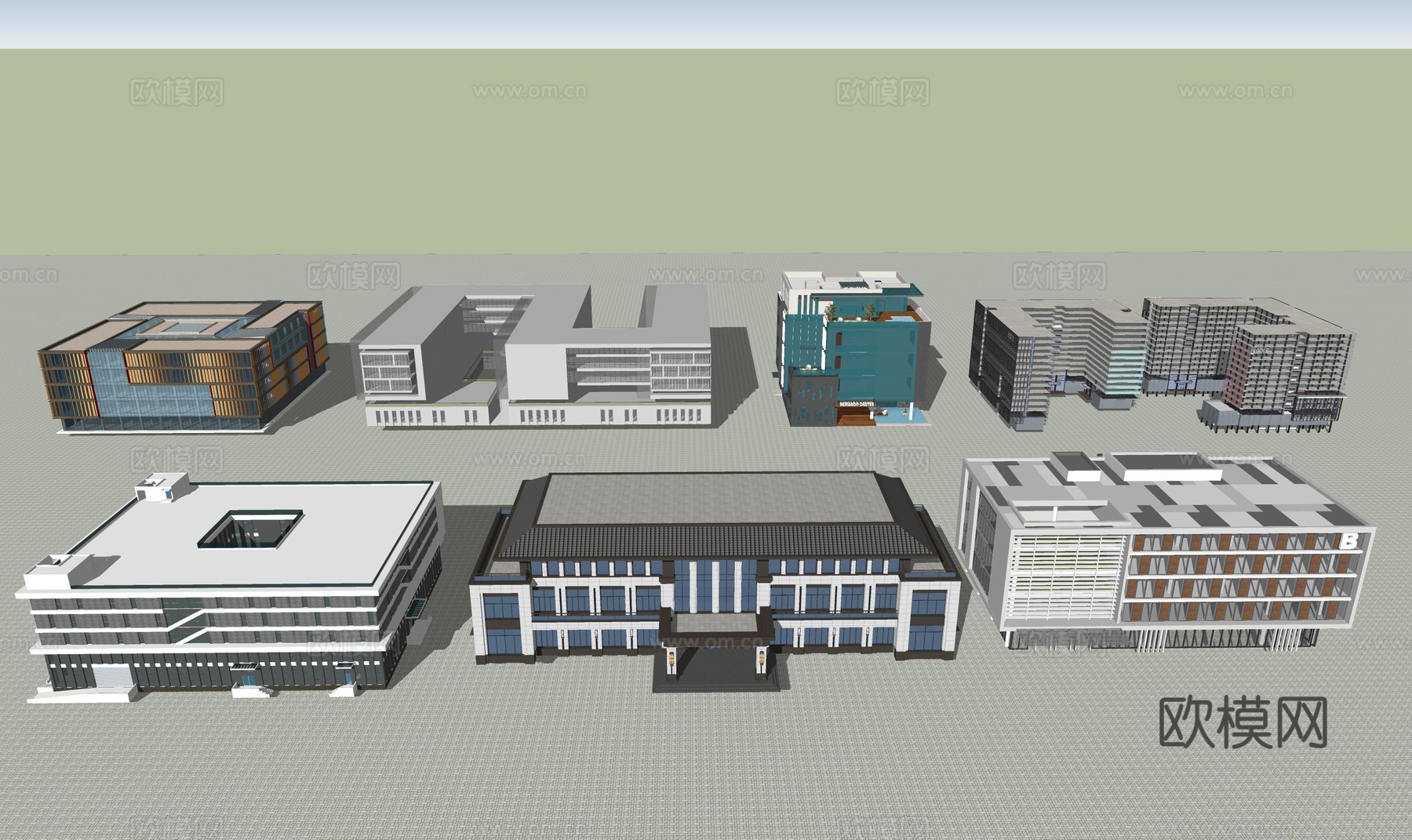 多层办公楼建筑su模型