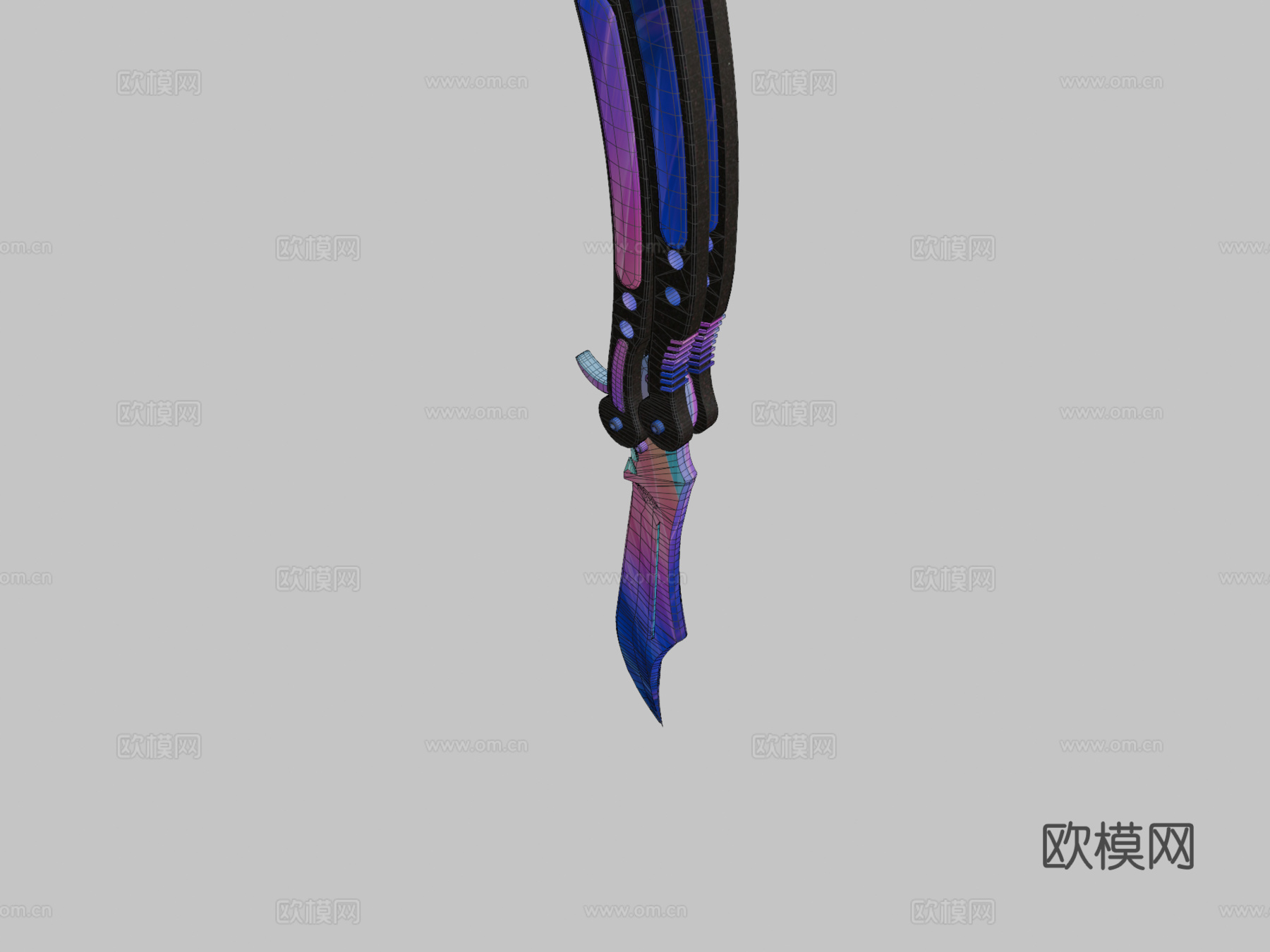 蝴蝶刀精简版3d模型下载（渲染图2）