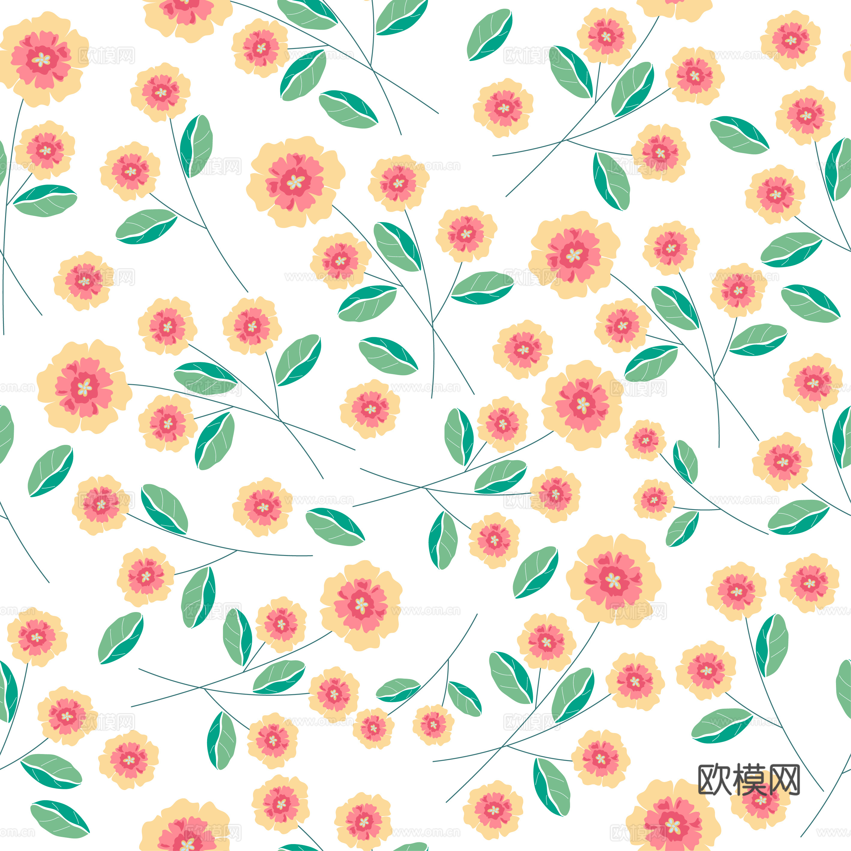 现代植物壁纸墙布