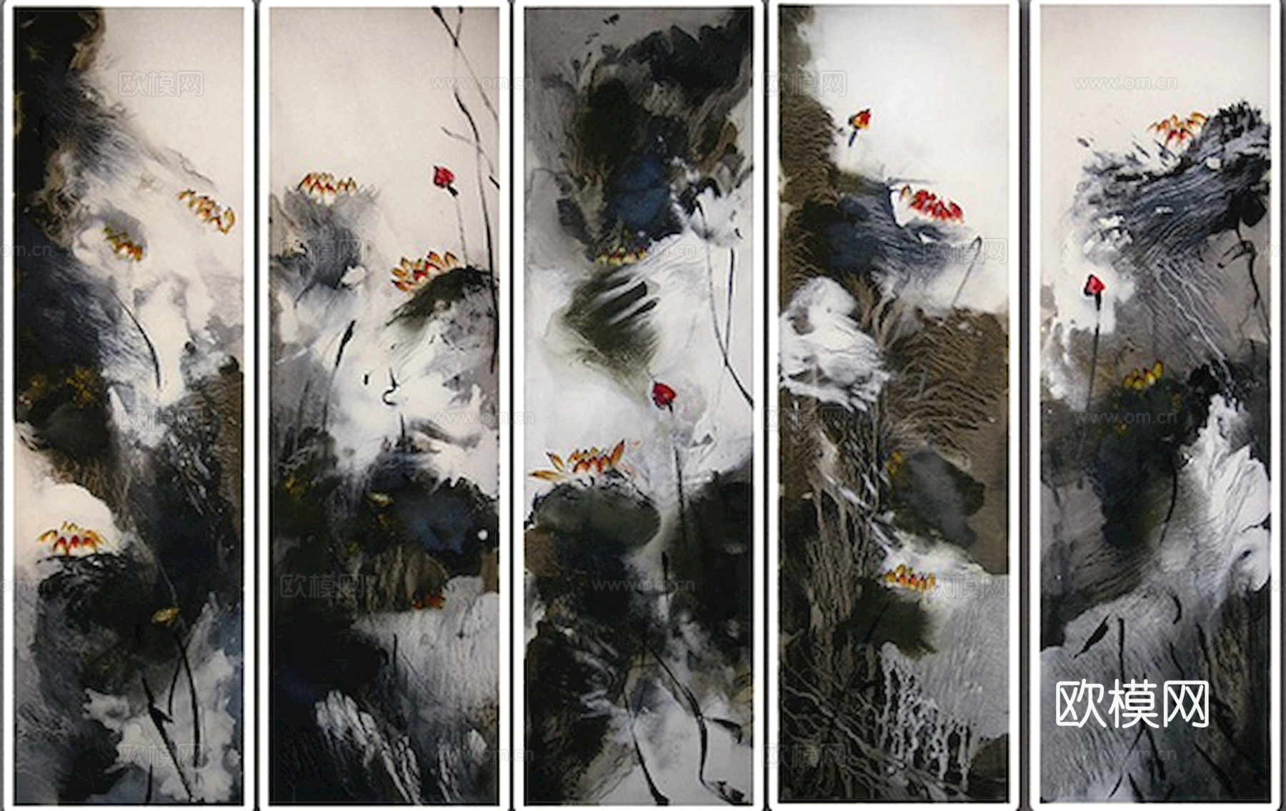 中式新中式挂画壁画字画山水花鸟背景墙壁纸装饰画油画下载