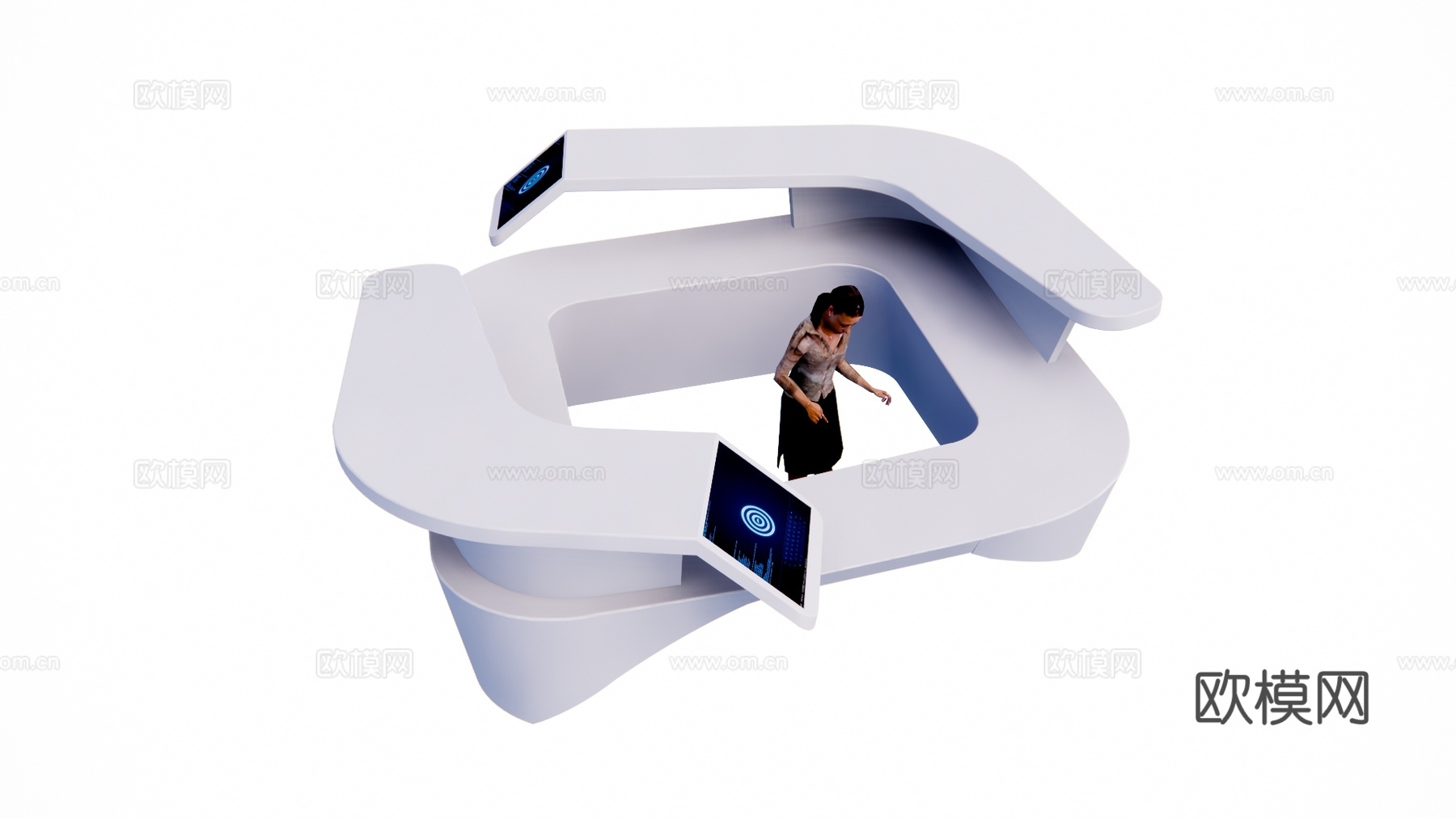 办公空间 办公室 电脑su模型