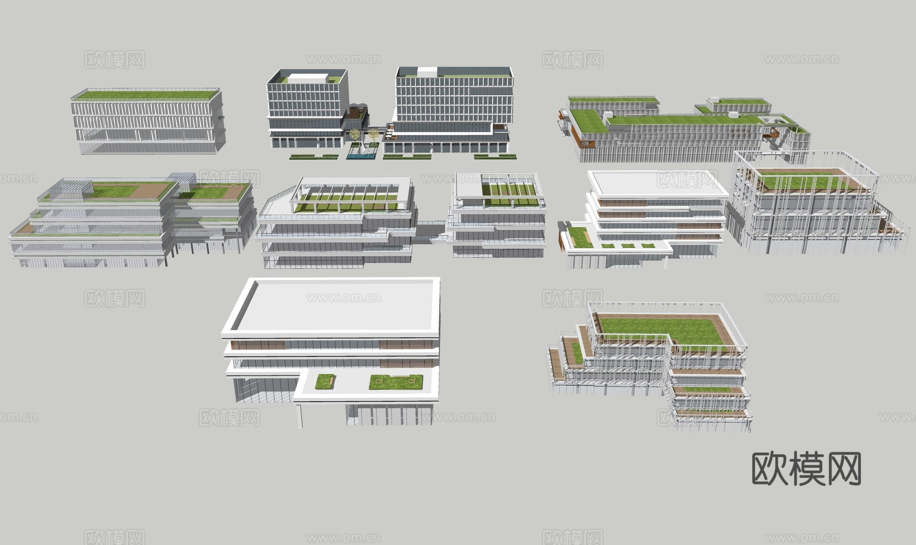 多层办公楼建筑su模型