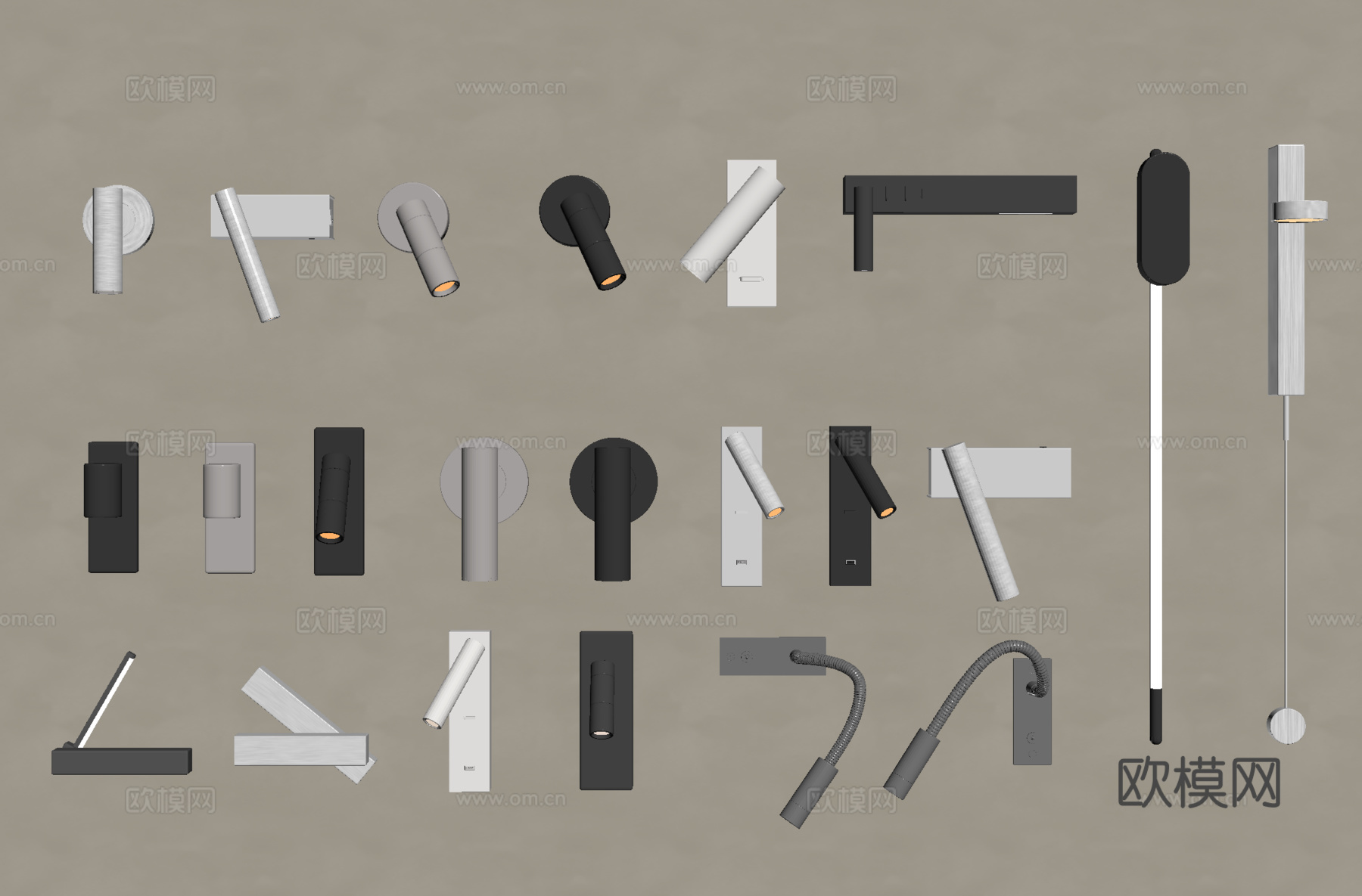 现代壁灯 长条壁灯 阅读灯 金属壁灯 阅读灯su模型