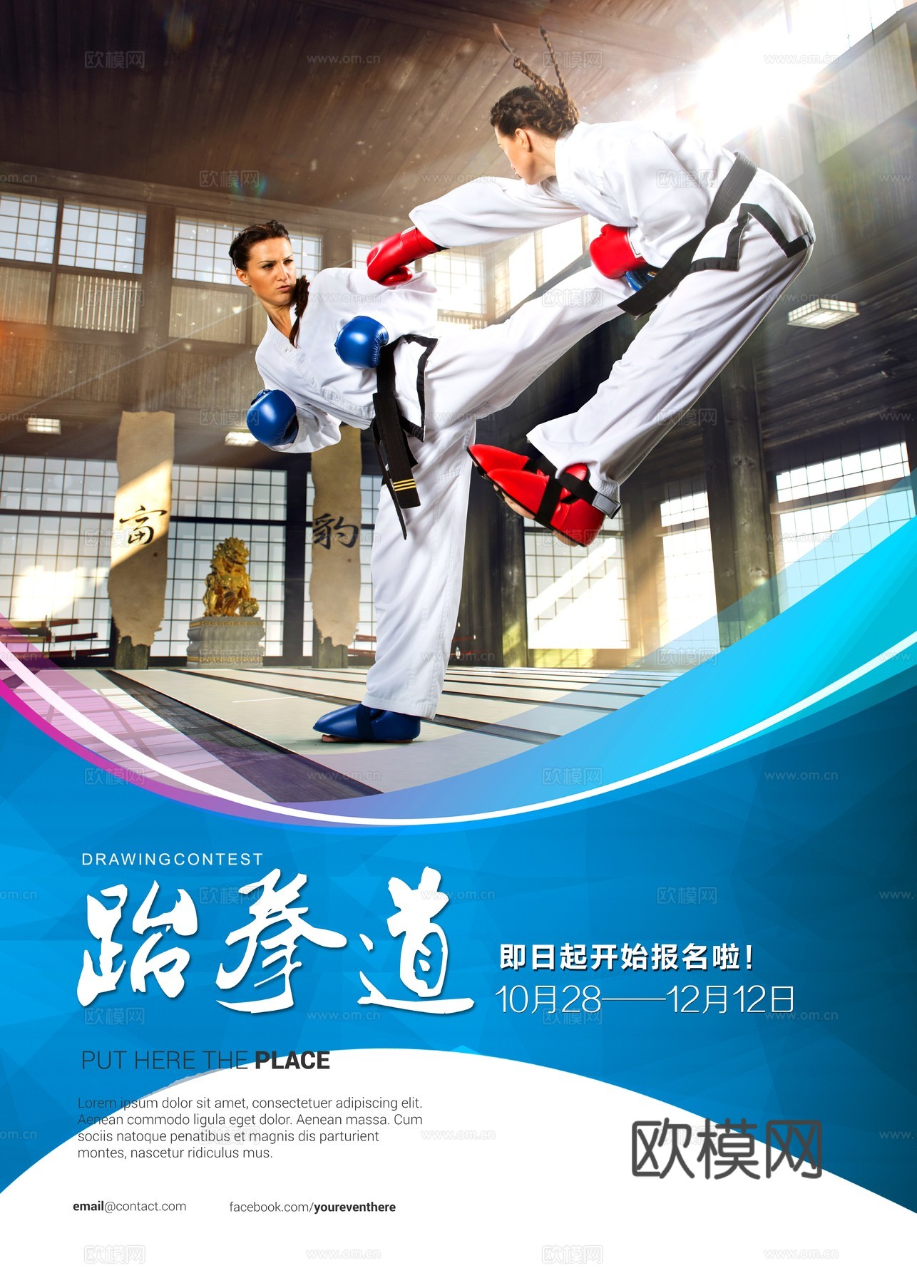 跆拳道运动健身广告海报19