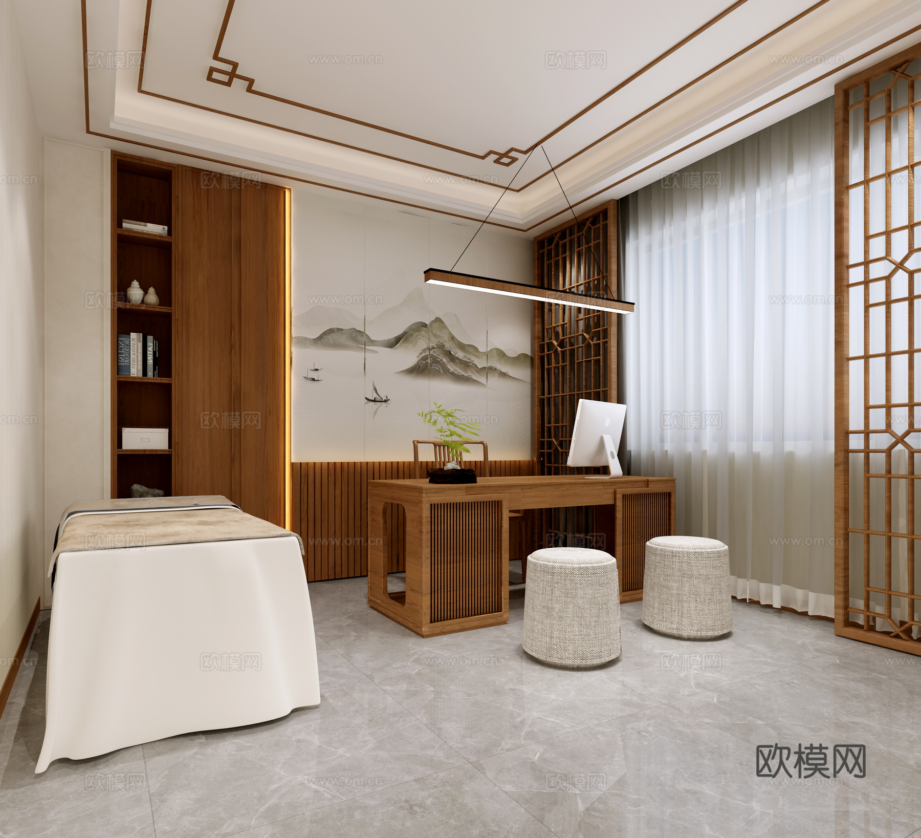 中医馆 最新全套施工图 效果图合集cad施工图