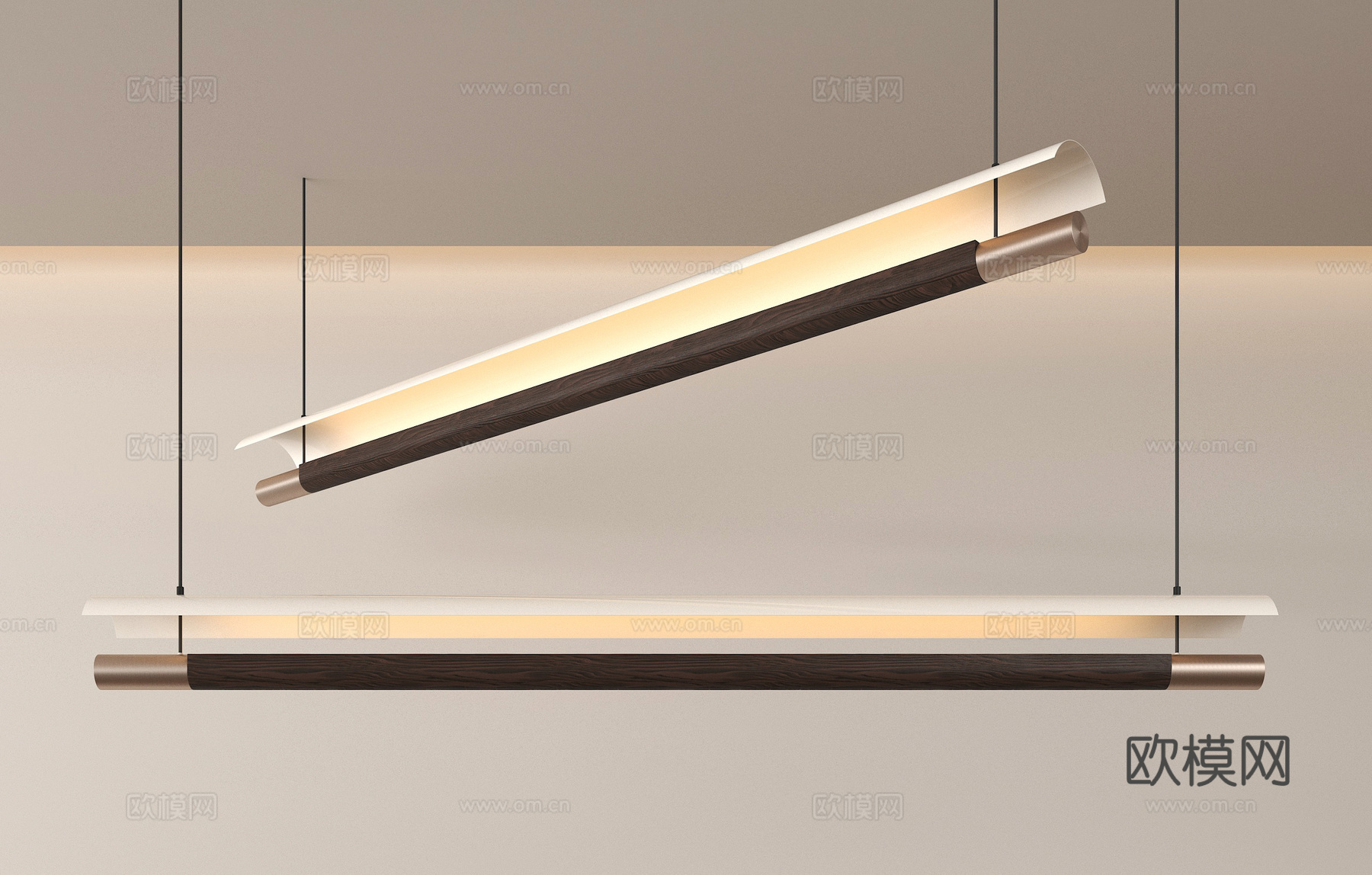 现代一字型吊灯 金属吊灯  条形吊灯su模型