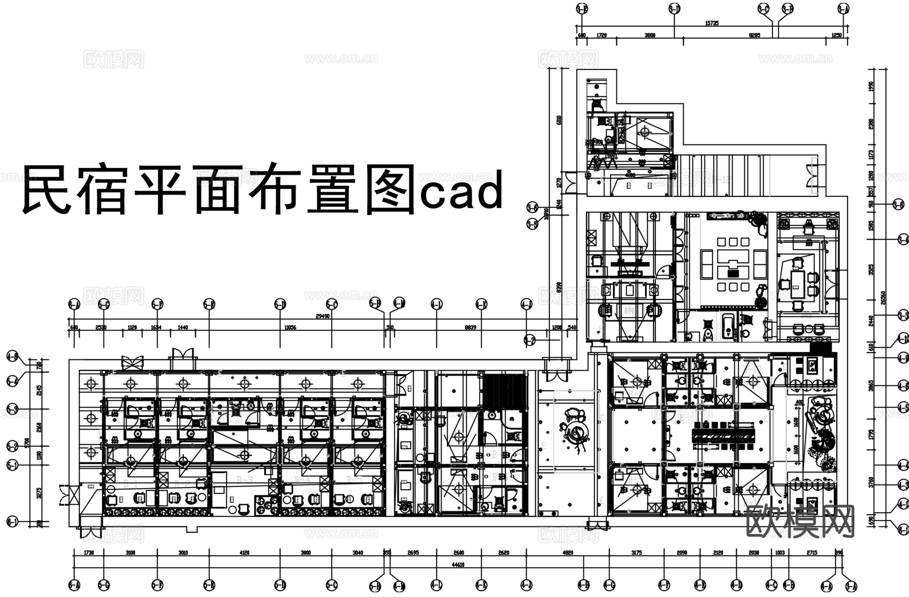 酒店民宿平面图cadcad施工图