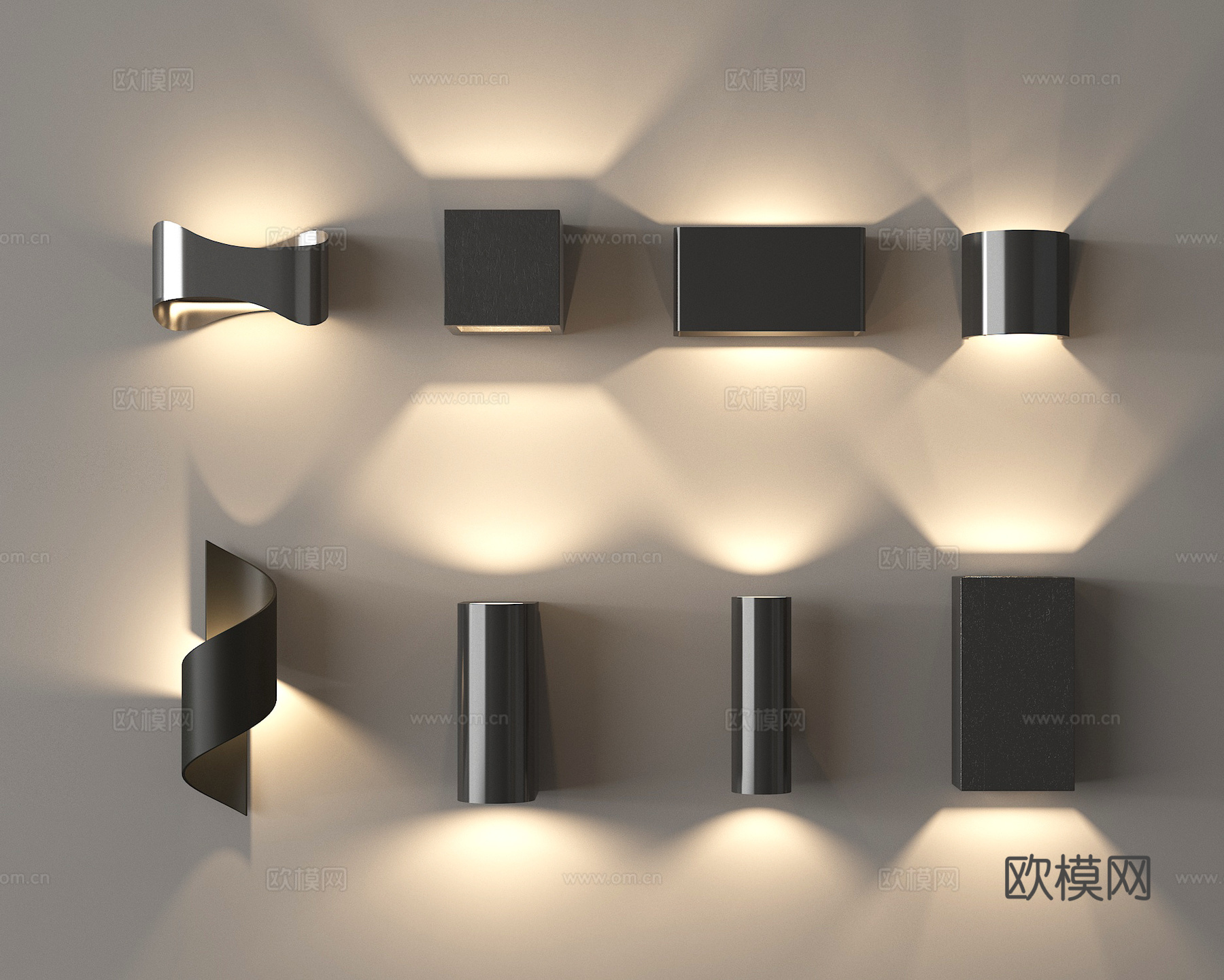 现代壁灯 小壁灯 走廊灯 氛围灯su模型
