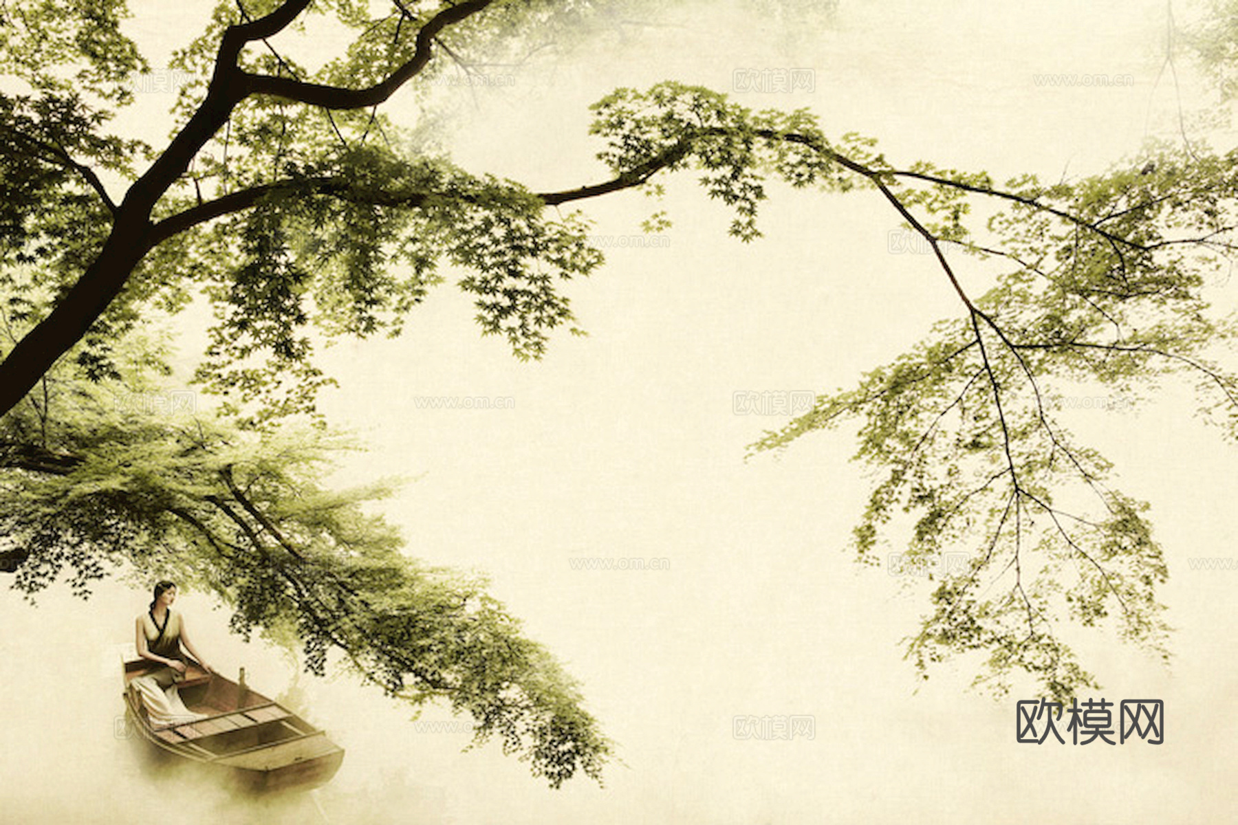 中式新中式挂画壁画字画山水花鸟背景墙壁纸装饰画油画下载