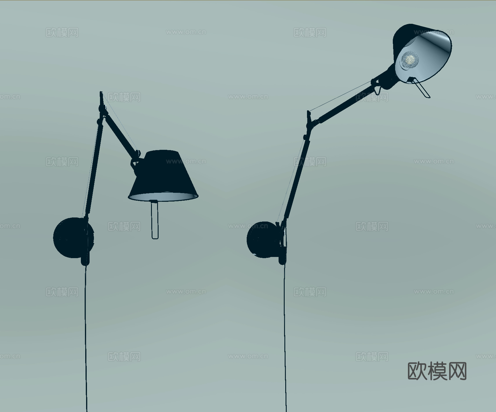 现代摇臂壁灯 室内壁灯 金属壁灯su模型