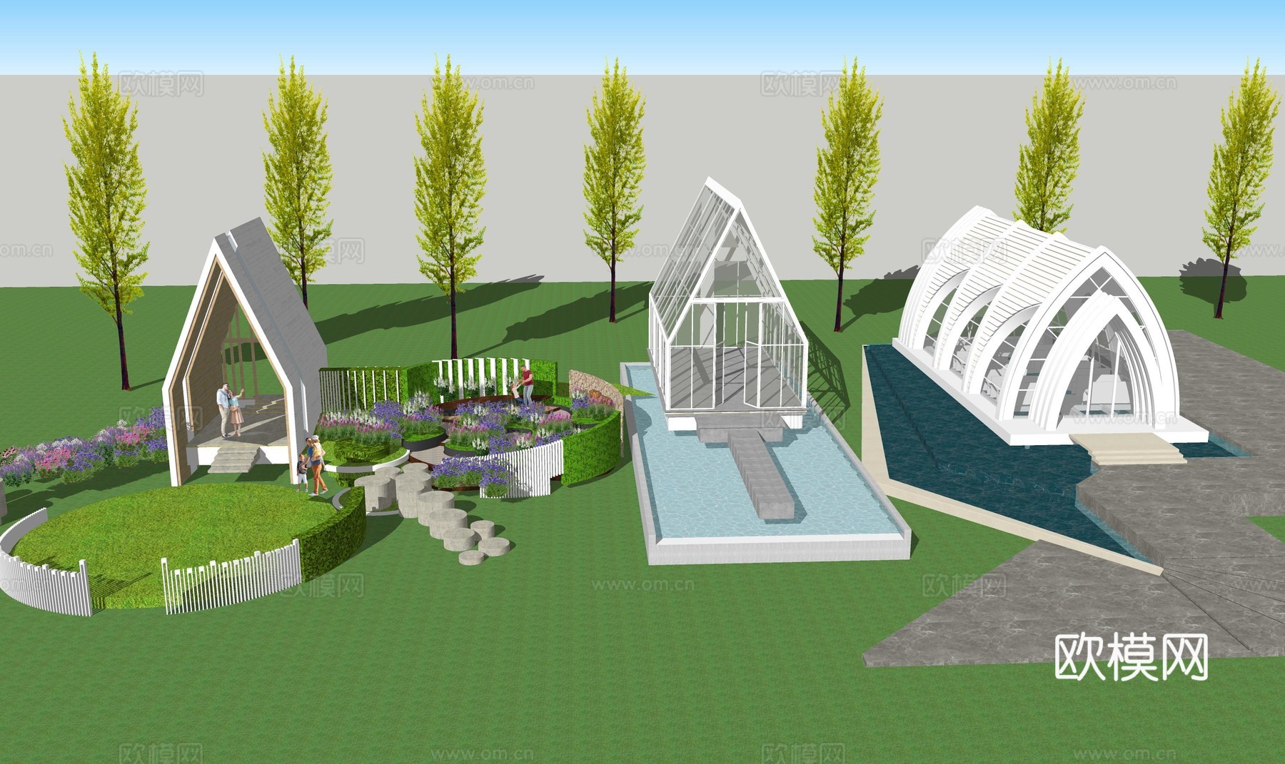 教堂打卡构筑物su模型
