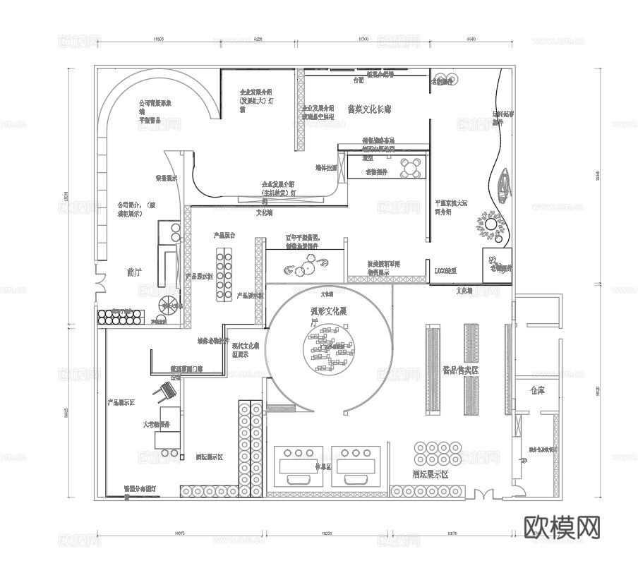 文化展厅 最新平面施工图合集cad施工图