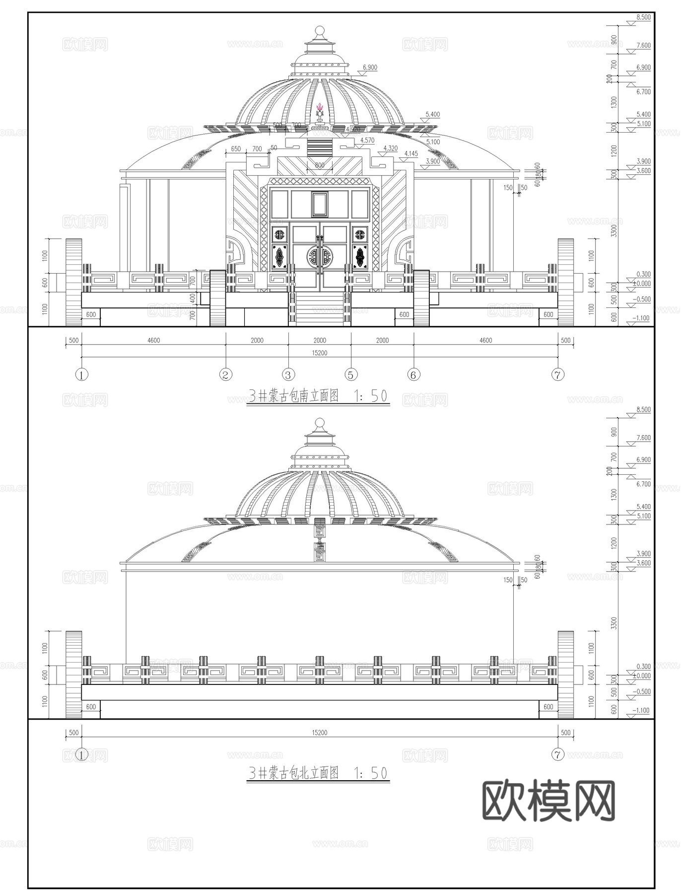 露营帐篷蒙古包CADcad施工图cad施工图