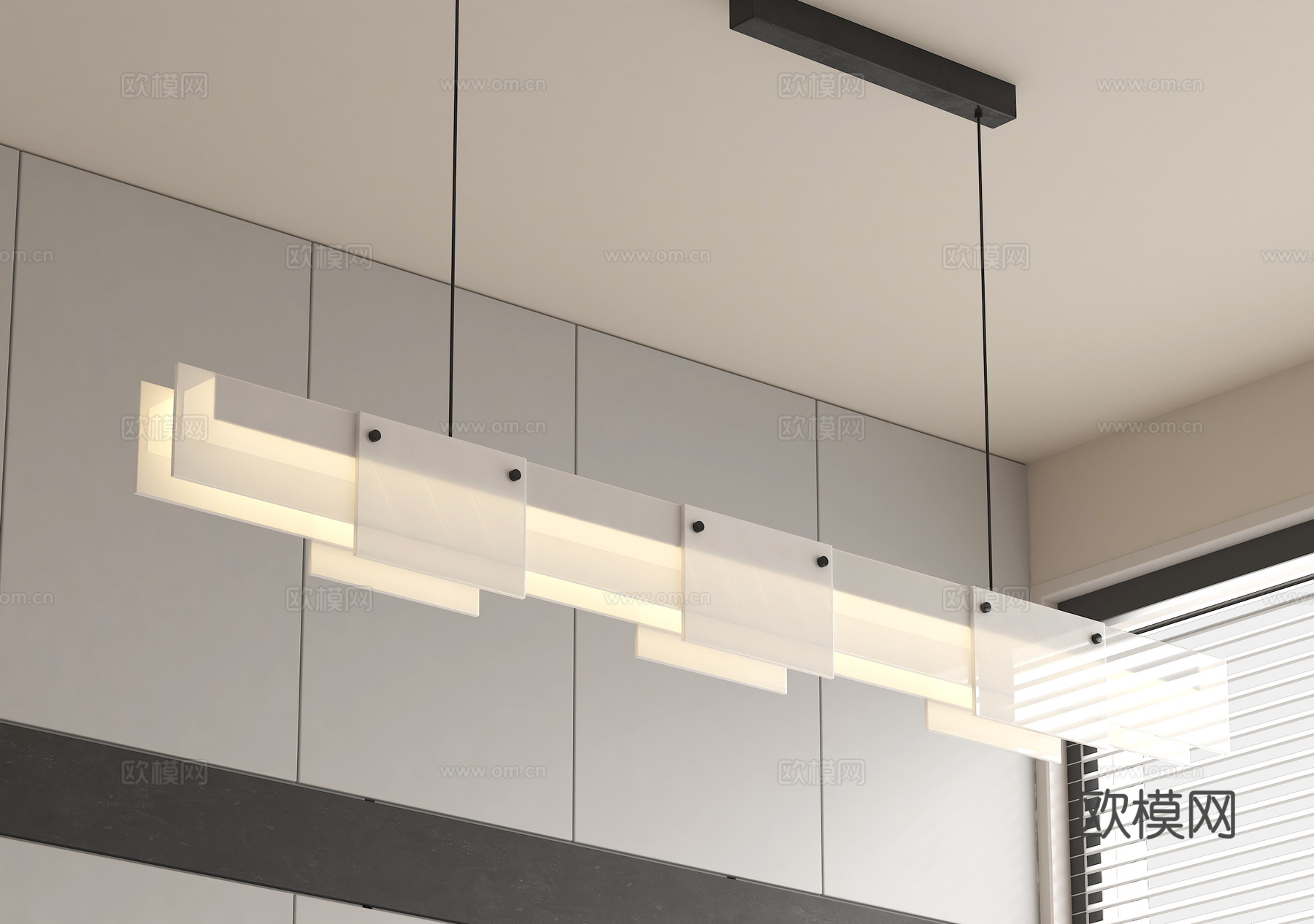 现代轻奢吊灯su模型