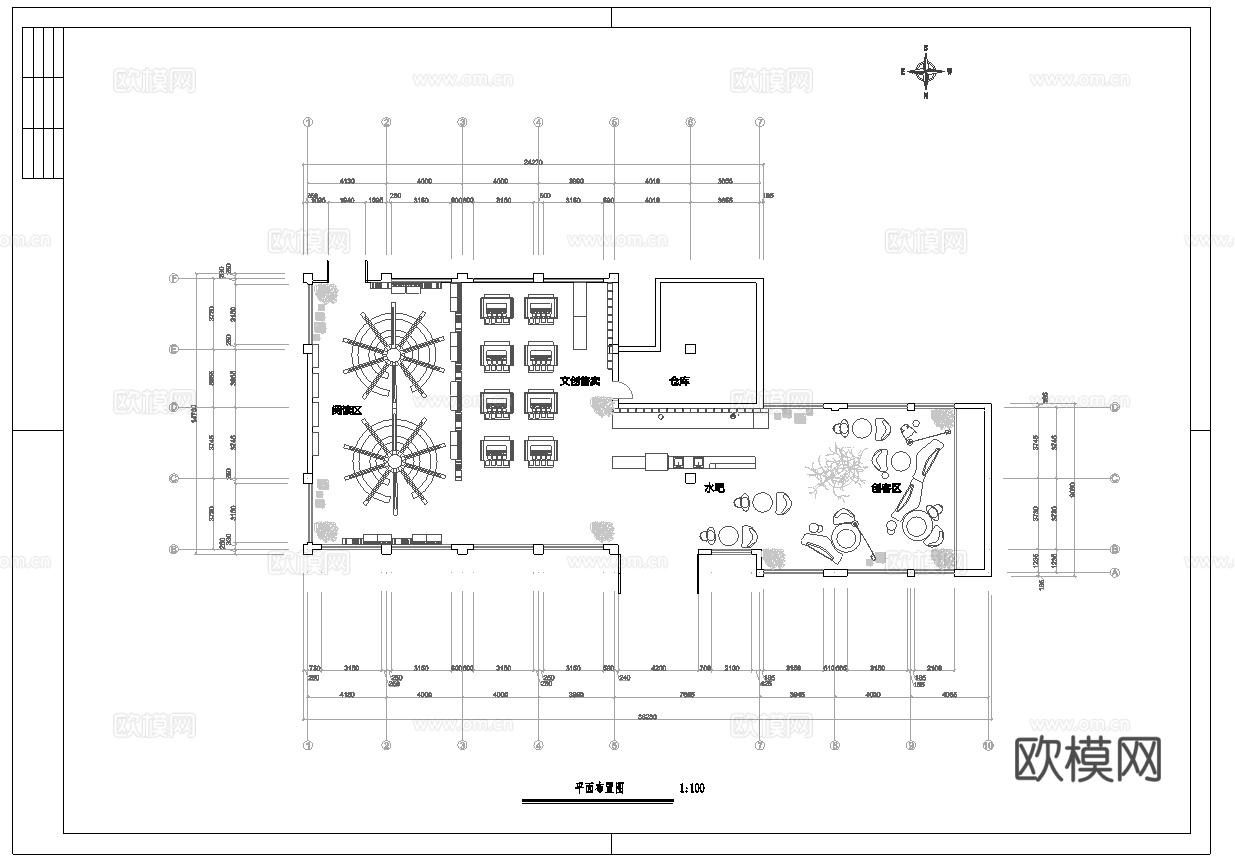 文创展厅 最新全套施工图 效果图合集cad施工图