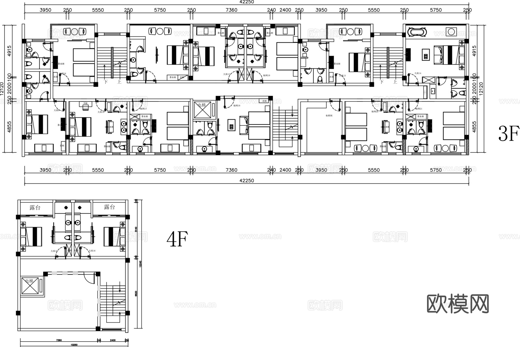 民宿平面图cadcad施工图
