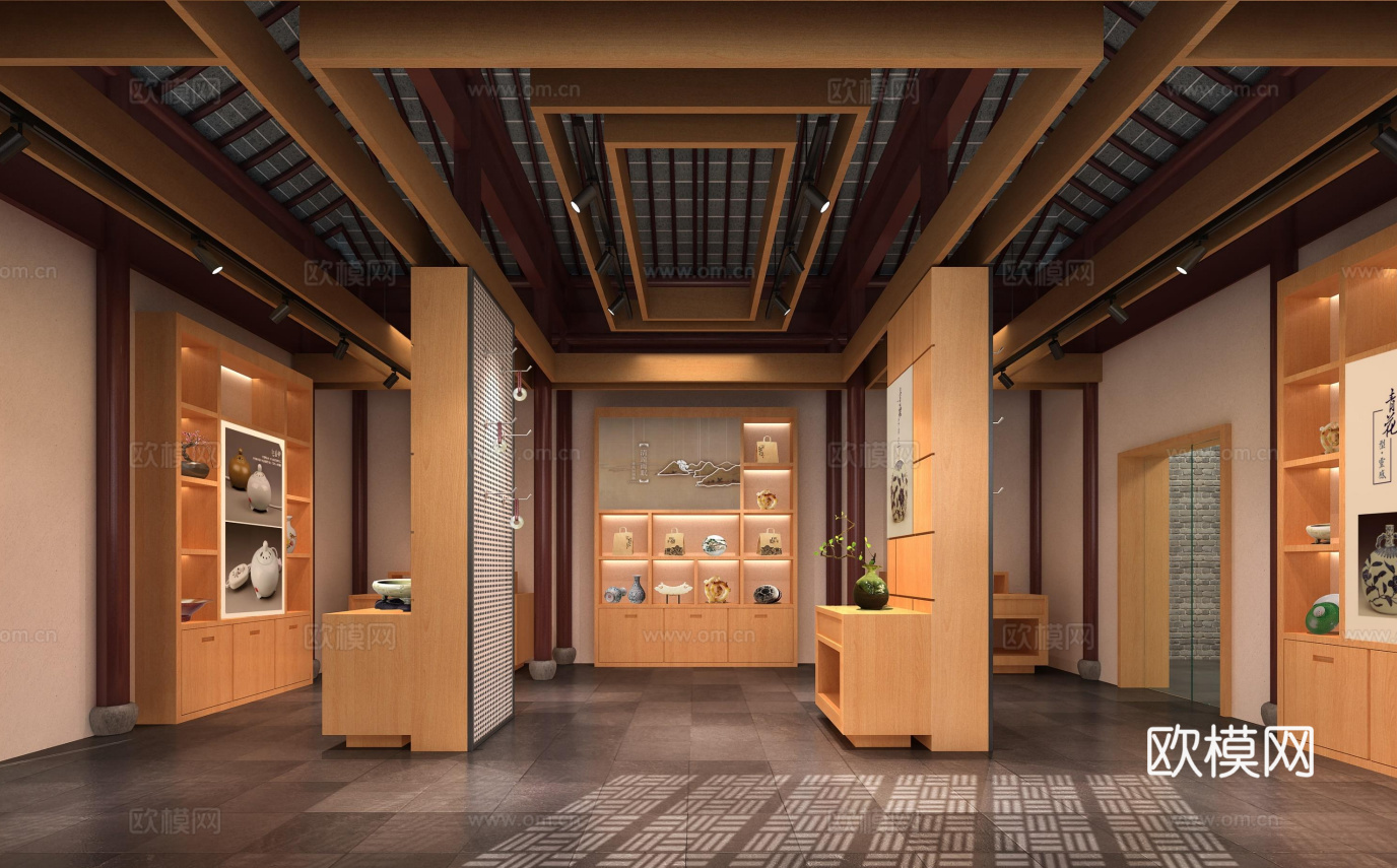 文创展厅 最新全套施工图 效果图合集cad施工图