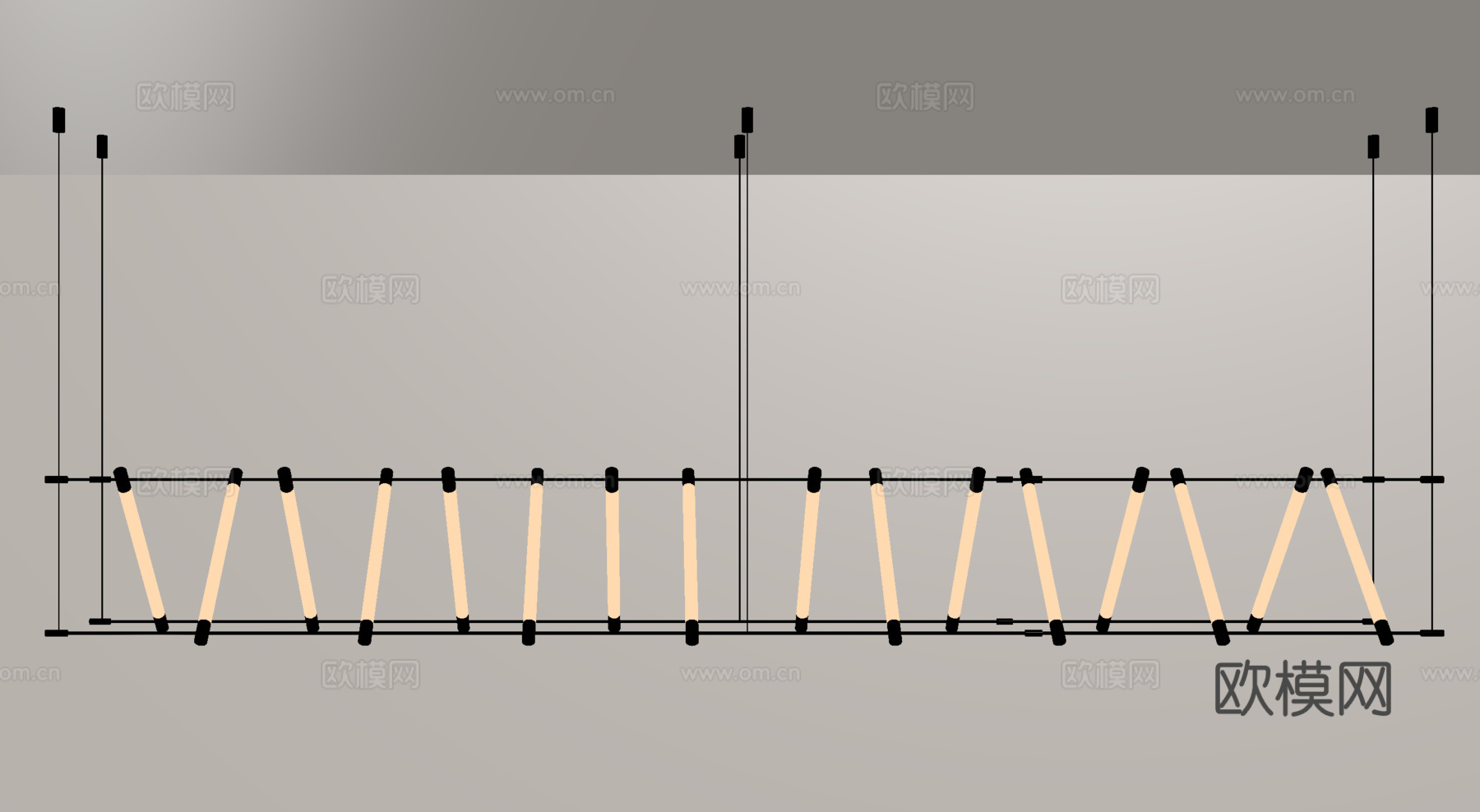 现代吊灯  条形吊灯su模型