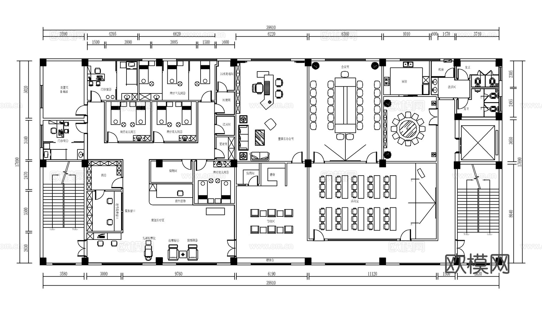 中医馆 最新平面施工图合集cad施工图