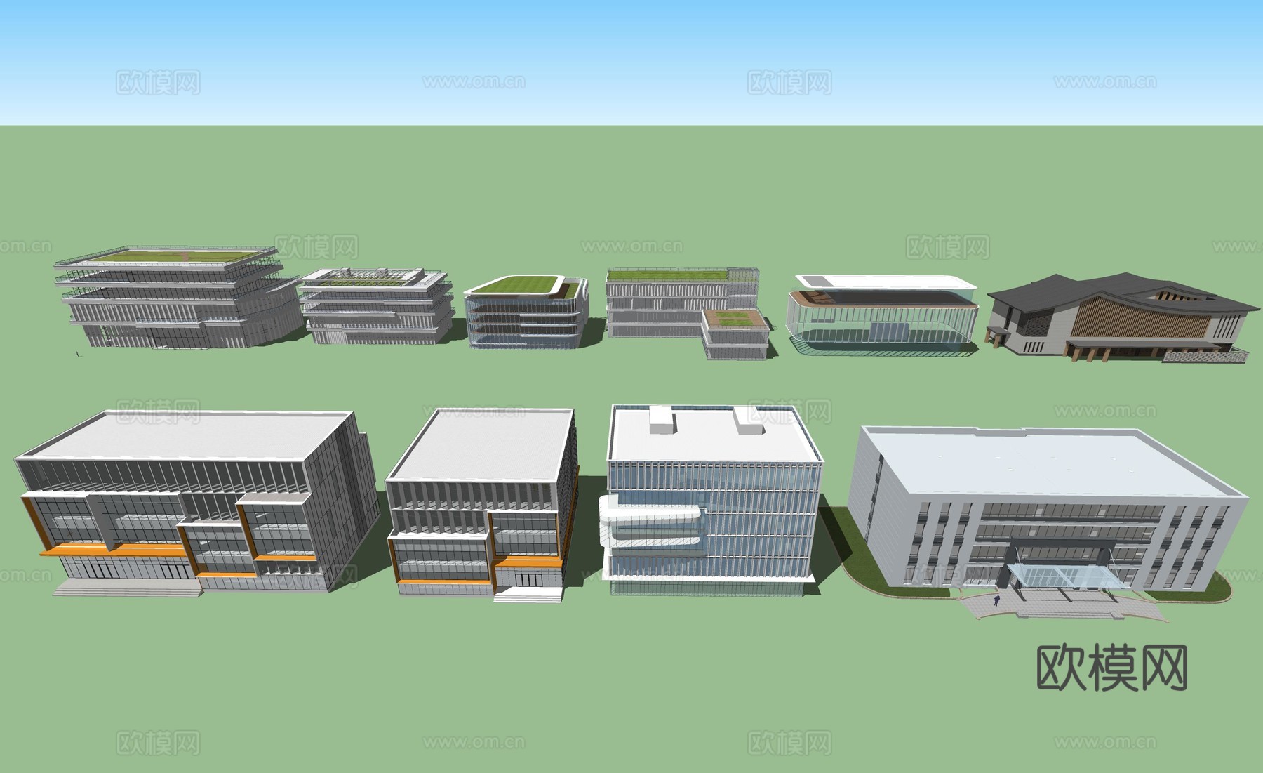多层办公楼建筑su模型