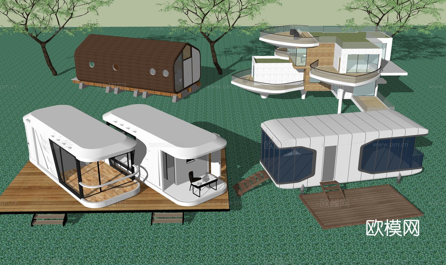 太空舱建筑su模型