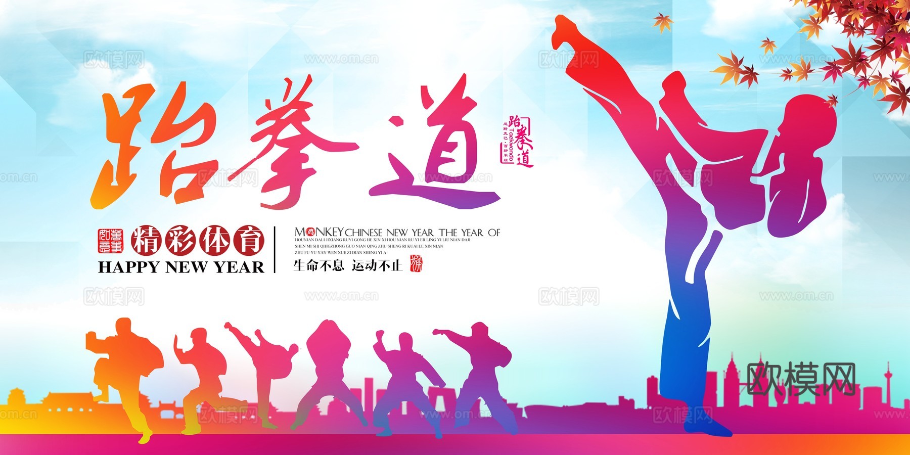 跆拳道运动健身广告海报26