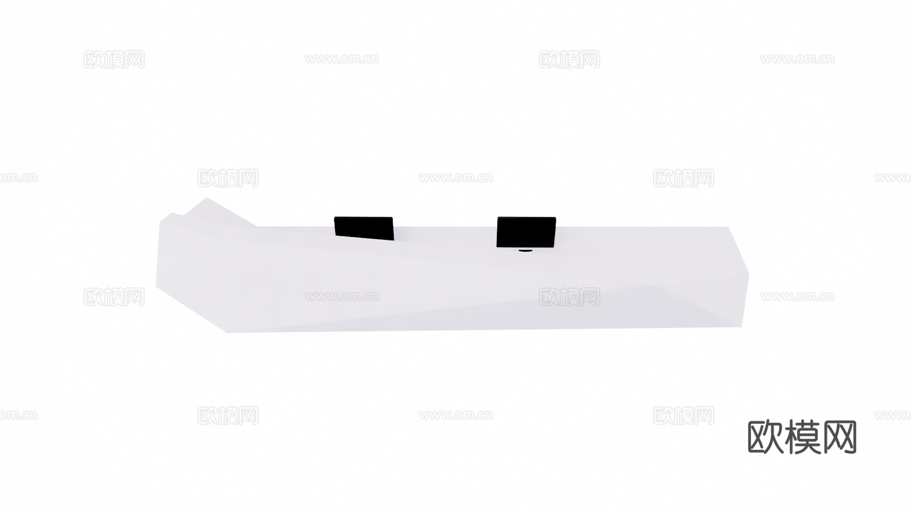 酒店前台 展厅 办公空间 办公室 电脑 前台接待 大厅su模型