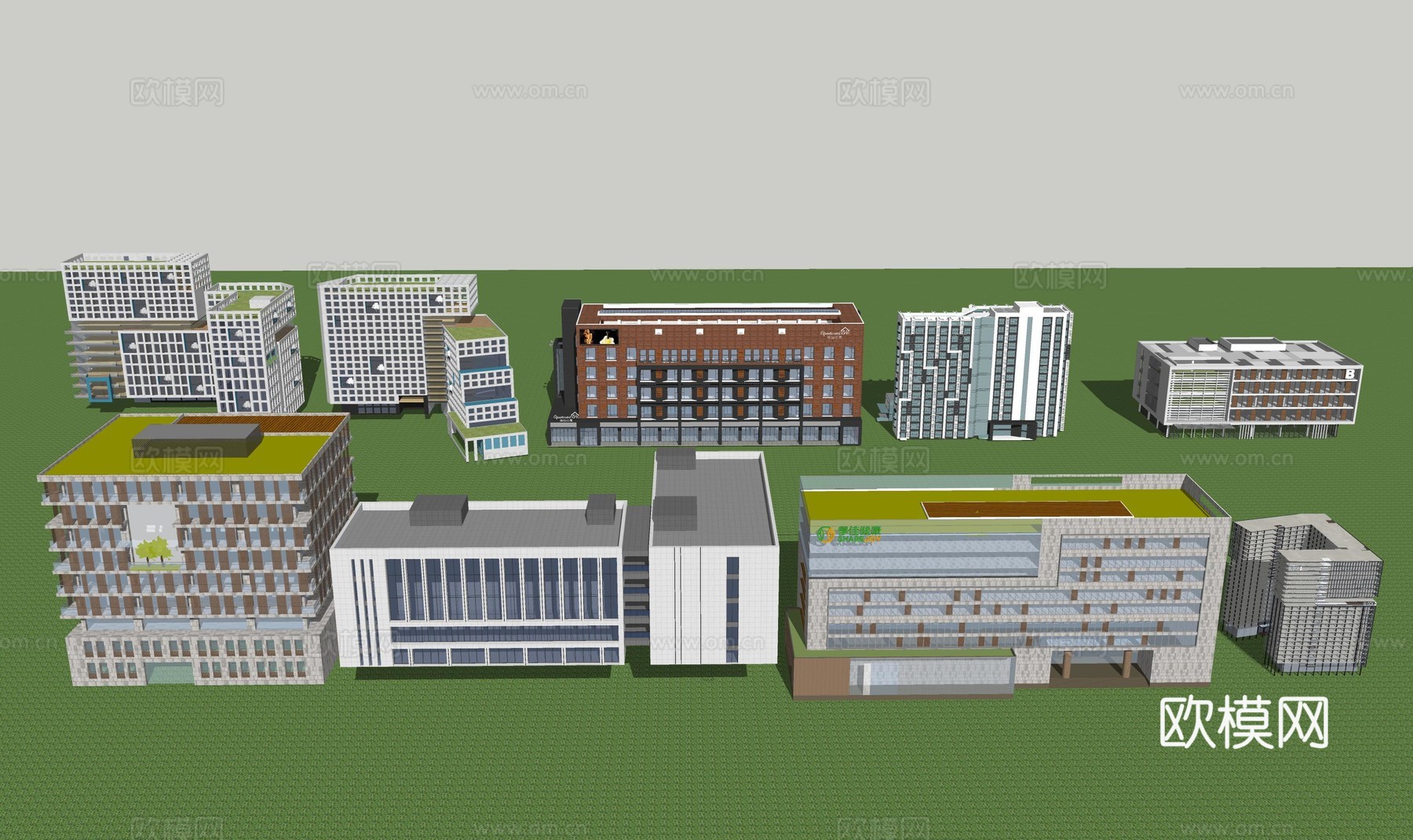 多层办公楼建筑su模型