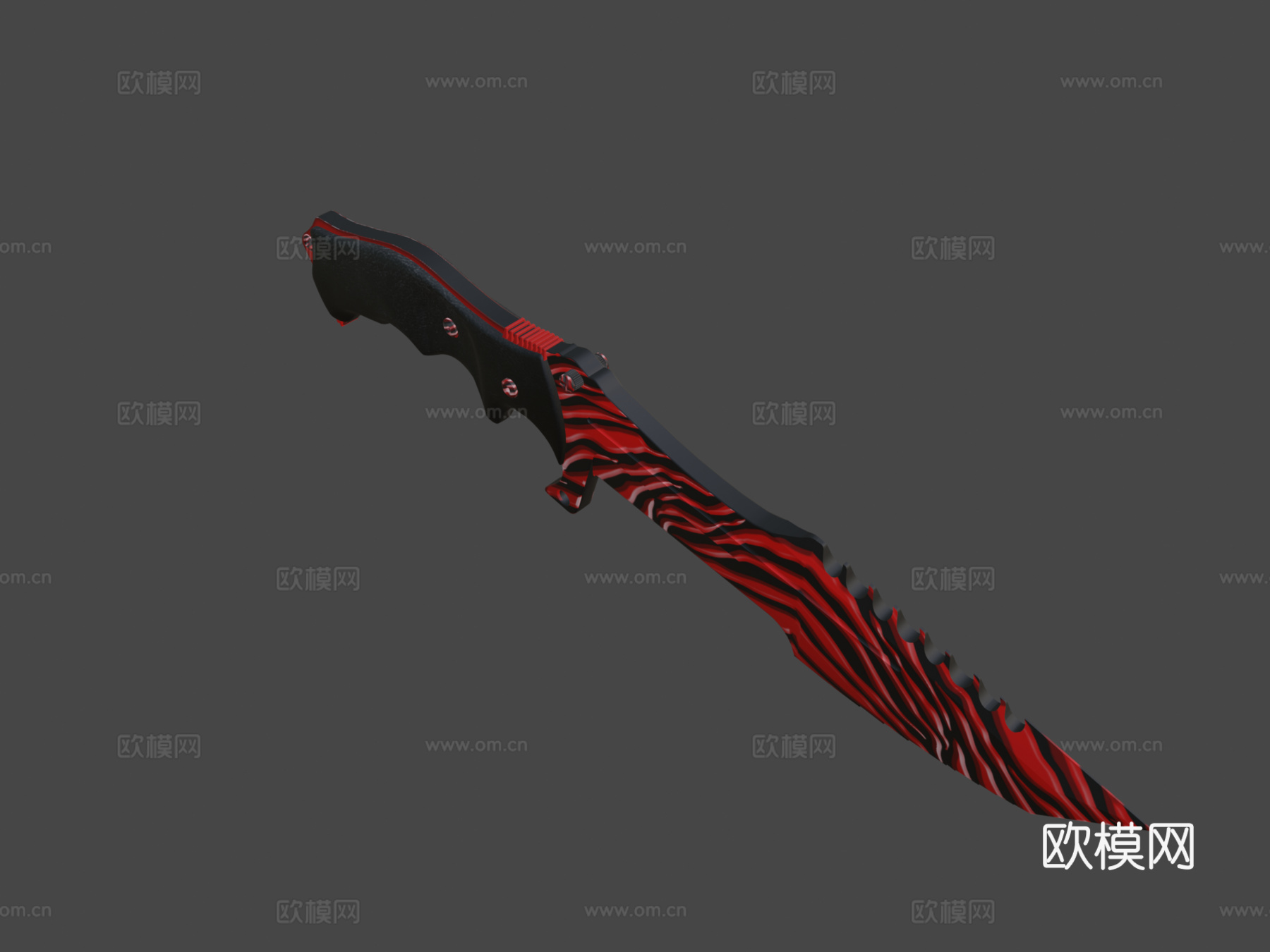 猎人刀擦伤红3d模型下载（渲染图6）