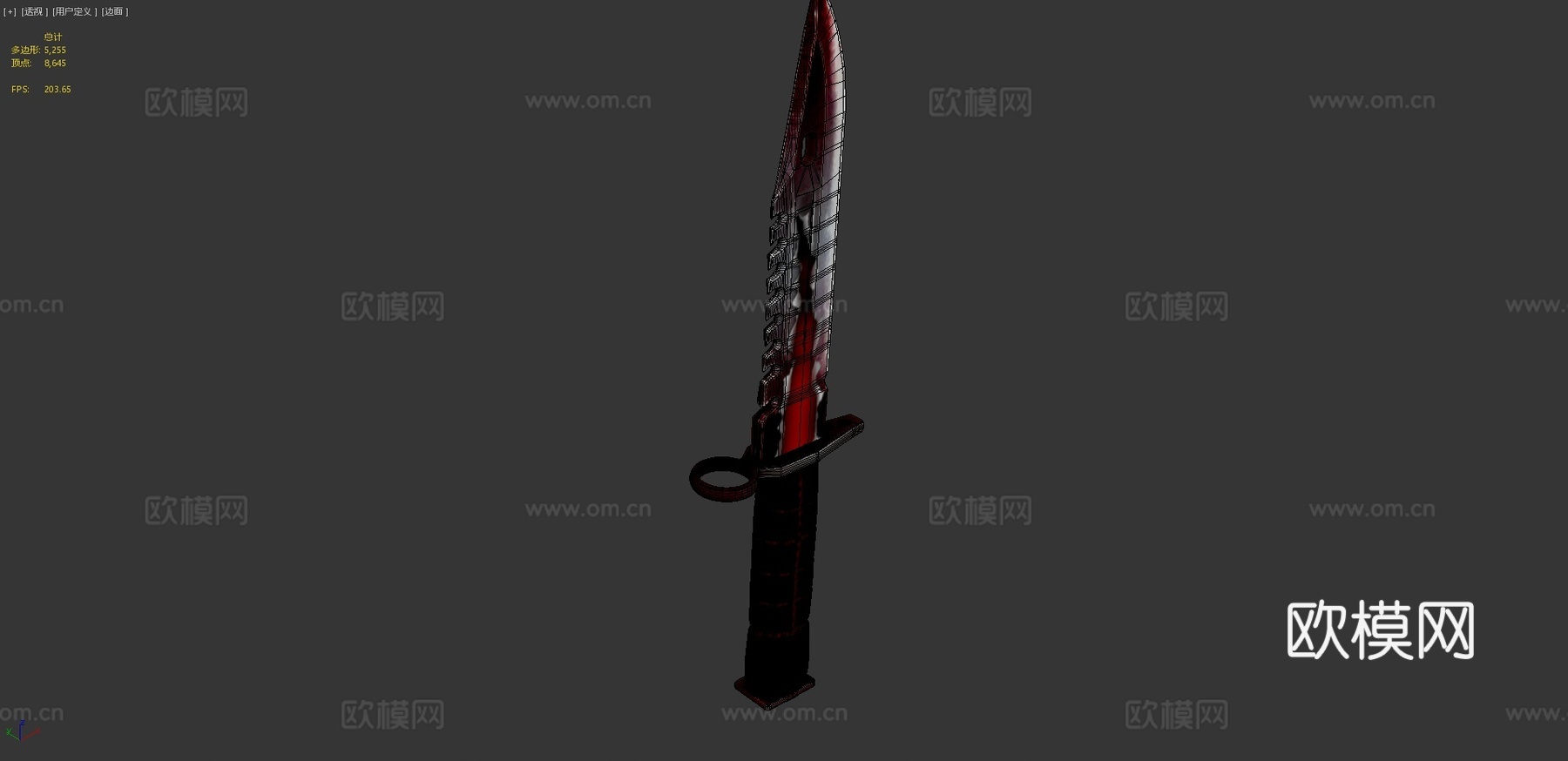 M9刺刀分裂3d模型3d模型下载（渲染图4）