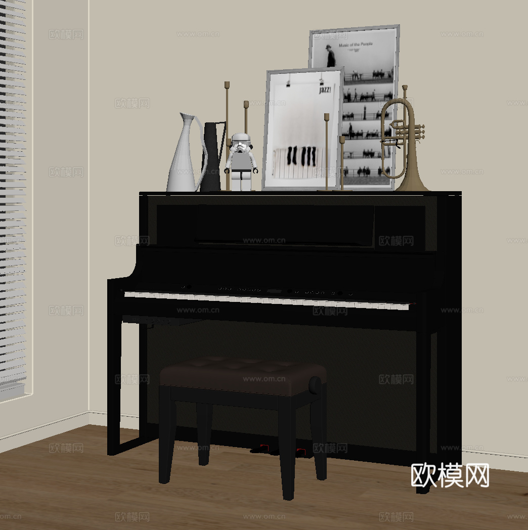 现代钢琴su模型