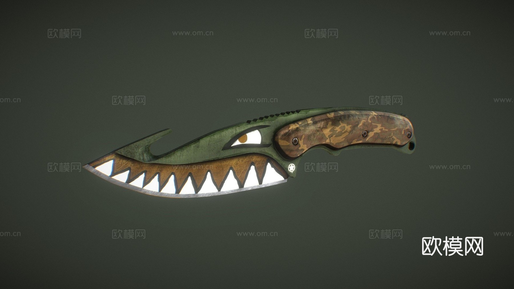 肠刀白色反抗3d模型下载（渲染图1）