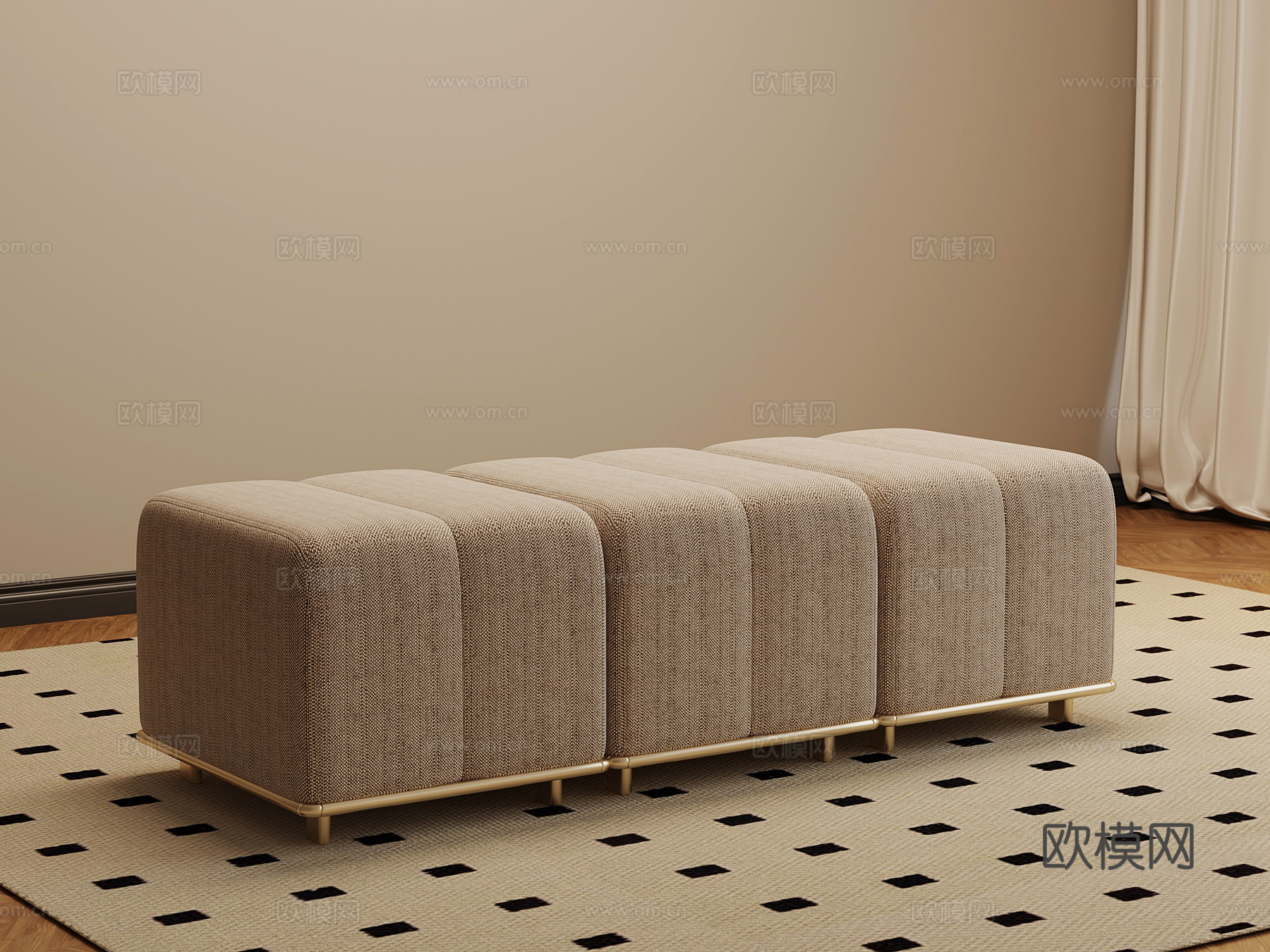 现代换鞋凳su模型