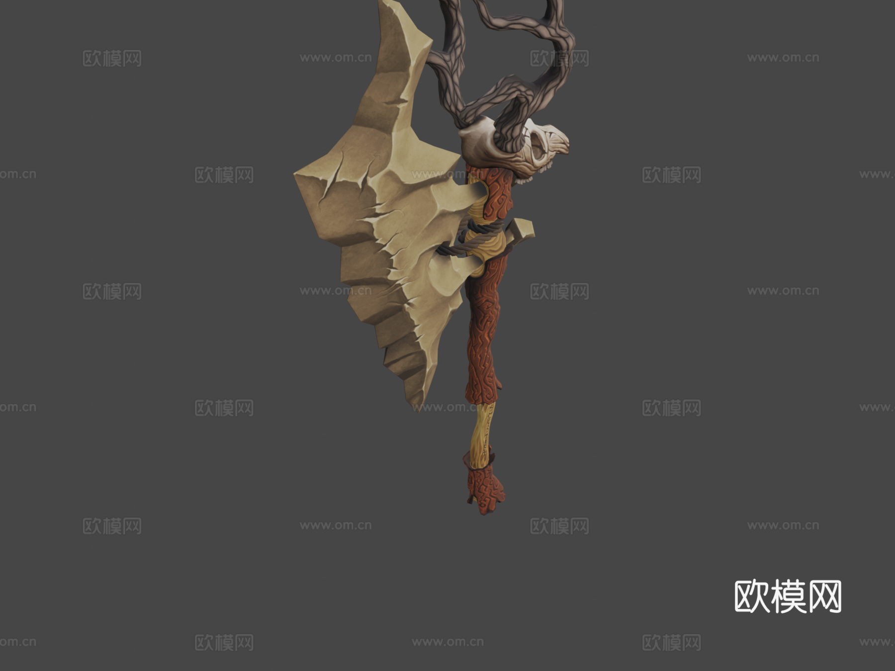 卡拉尔之战斧传奇神器3d模型下载（渲染图1）