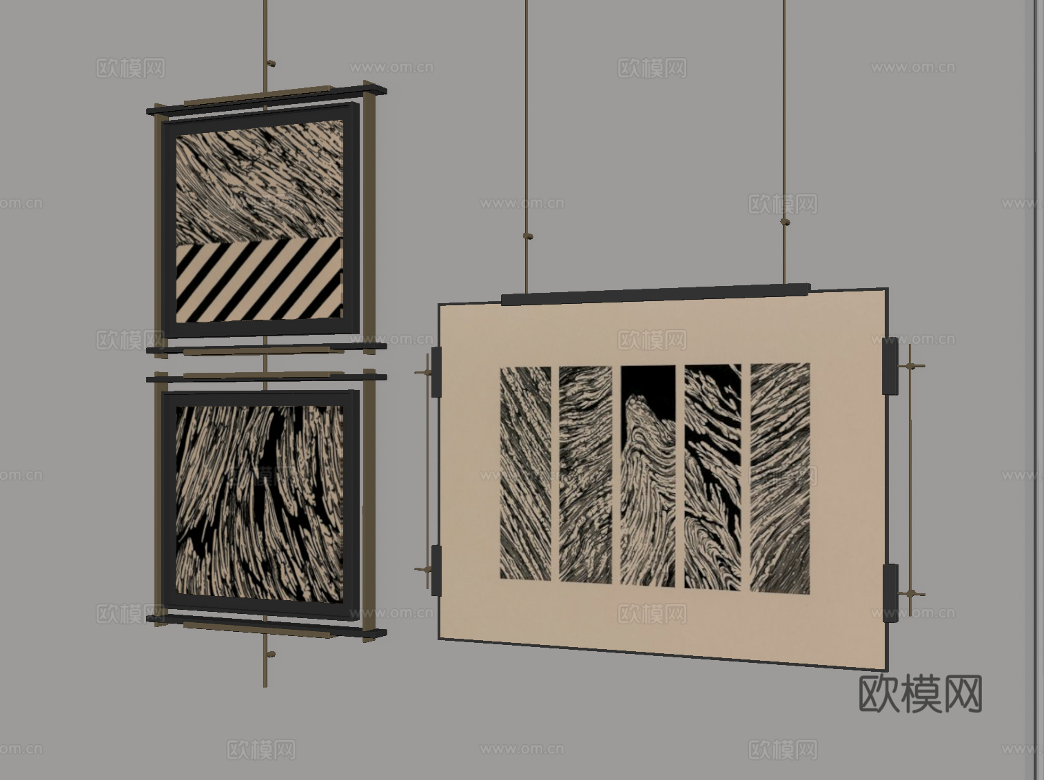 意式挂画su模型