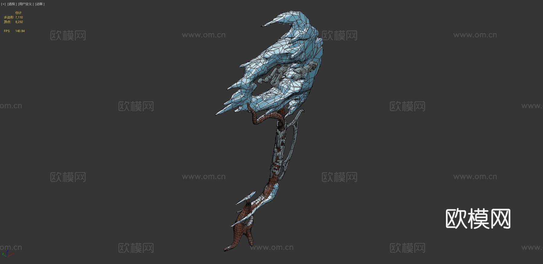 霜风风格化幻想斧作者Math Roodhuizen3d模型下载（渲染图4）