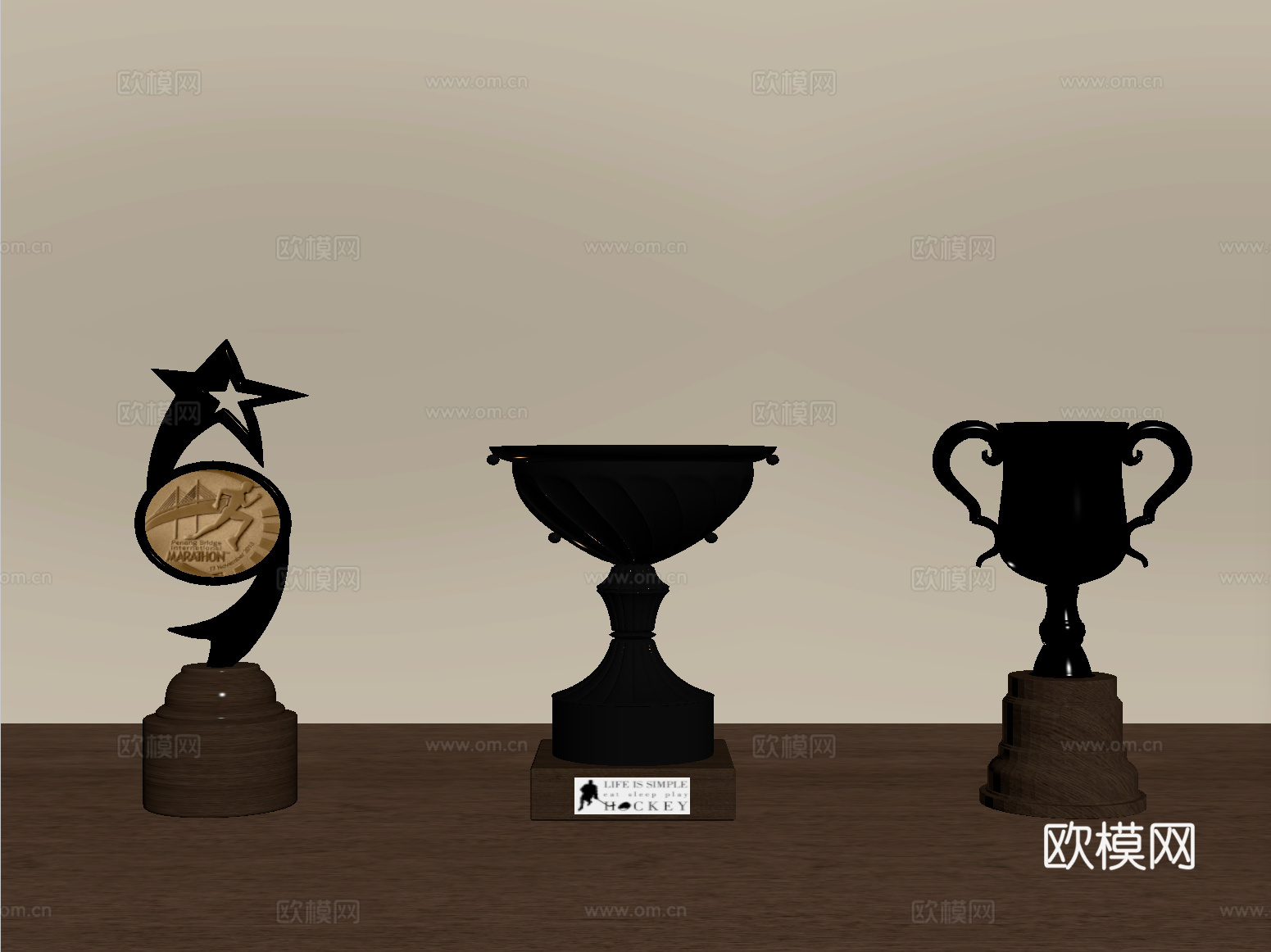 现代奖杯su模型